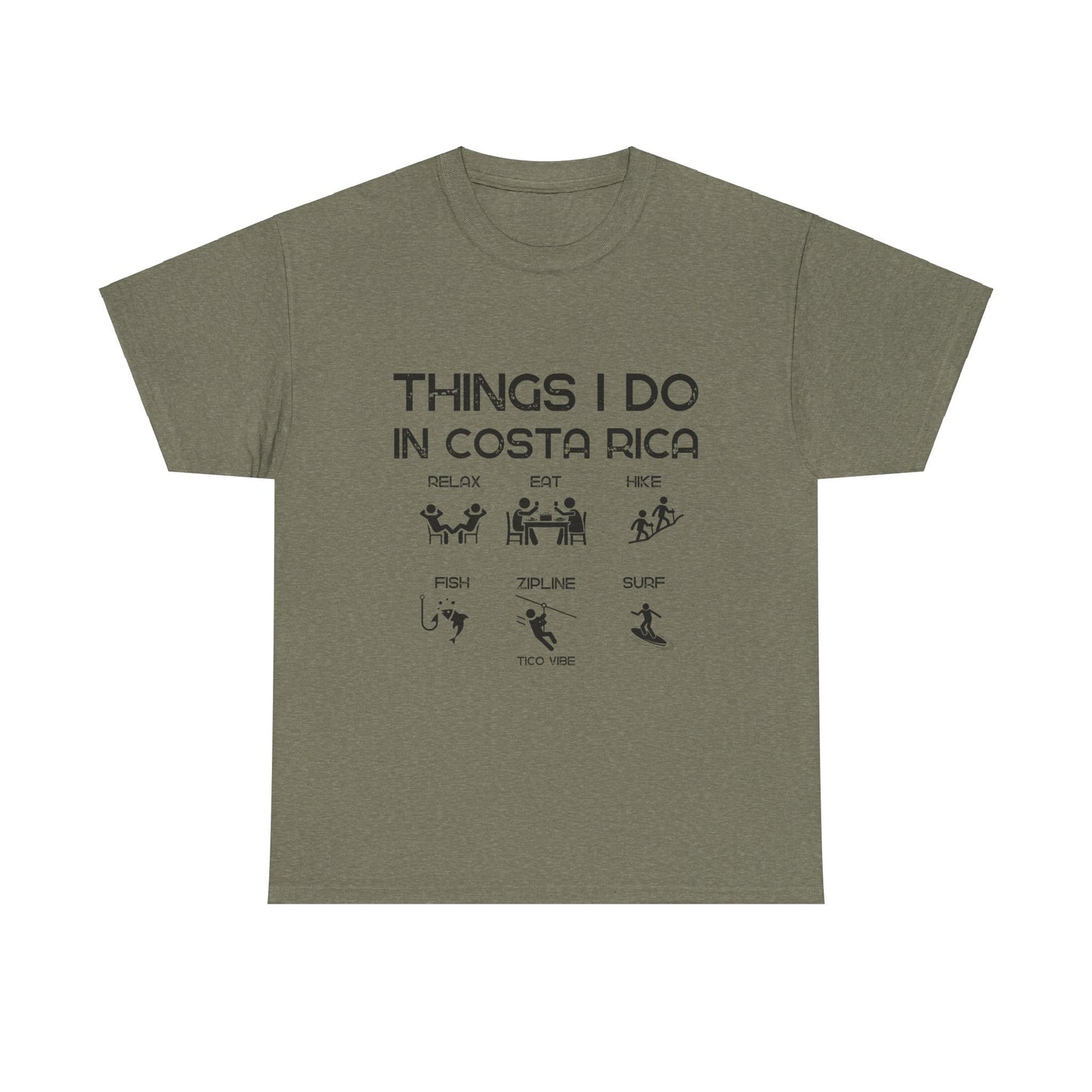 "Things I do in Costa Rica" Unisex Heavy Cotton Tee