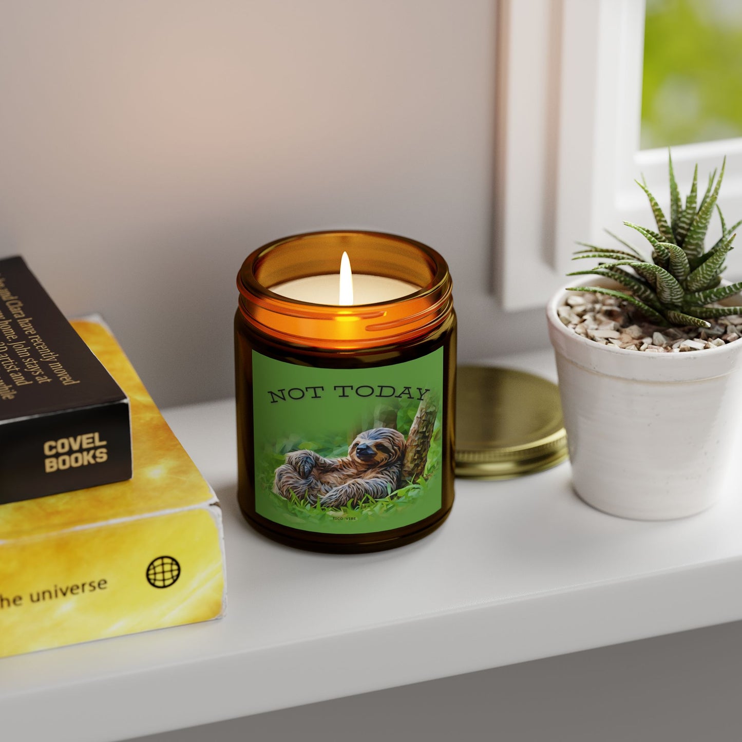 Not Today Relaxing Sloth Scented Candle | Coconut Apricot Wax | 4oz & 9oz