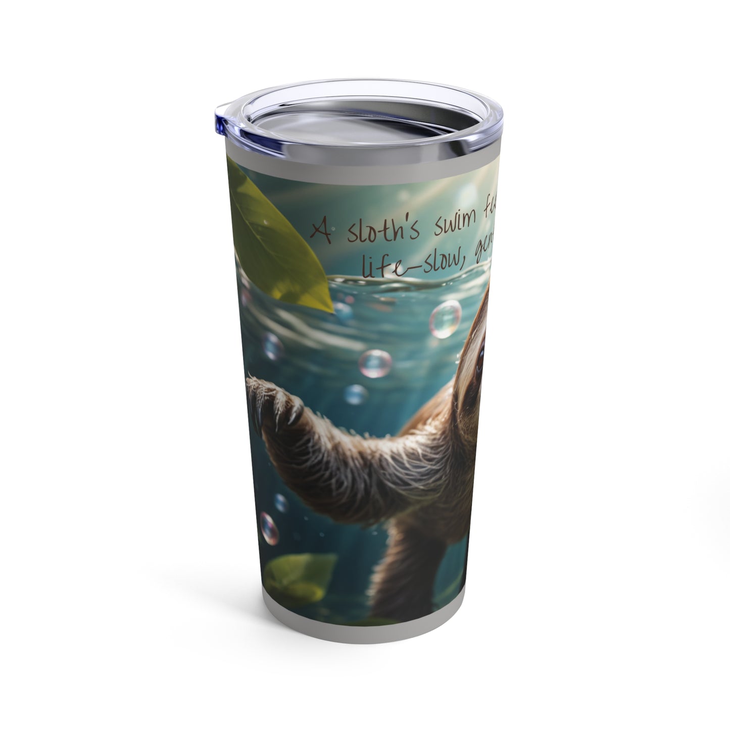 20oz Tumbler - Sloth Journey Through Life Swim Design