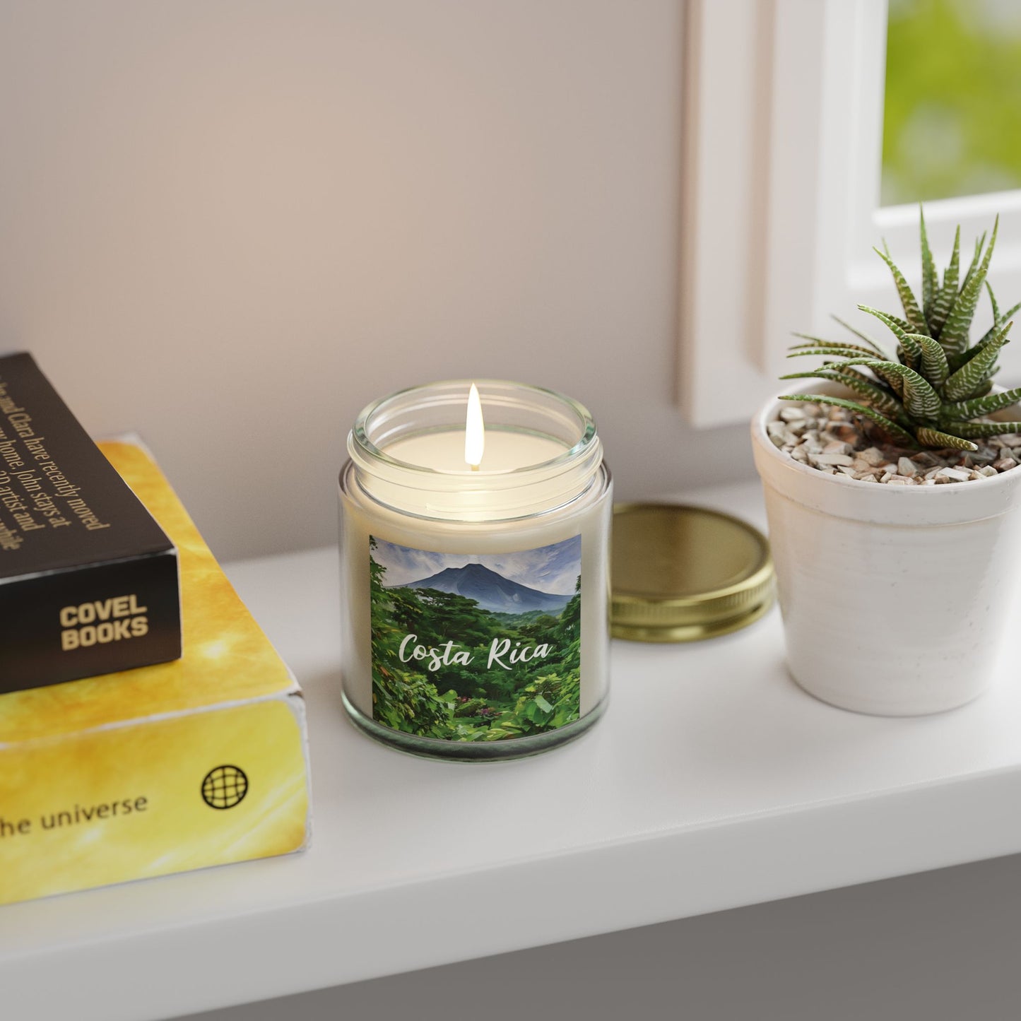 Costa Rica Scented Candles, Coconut Apricot Wax (4oz, 9oz)