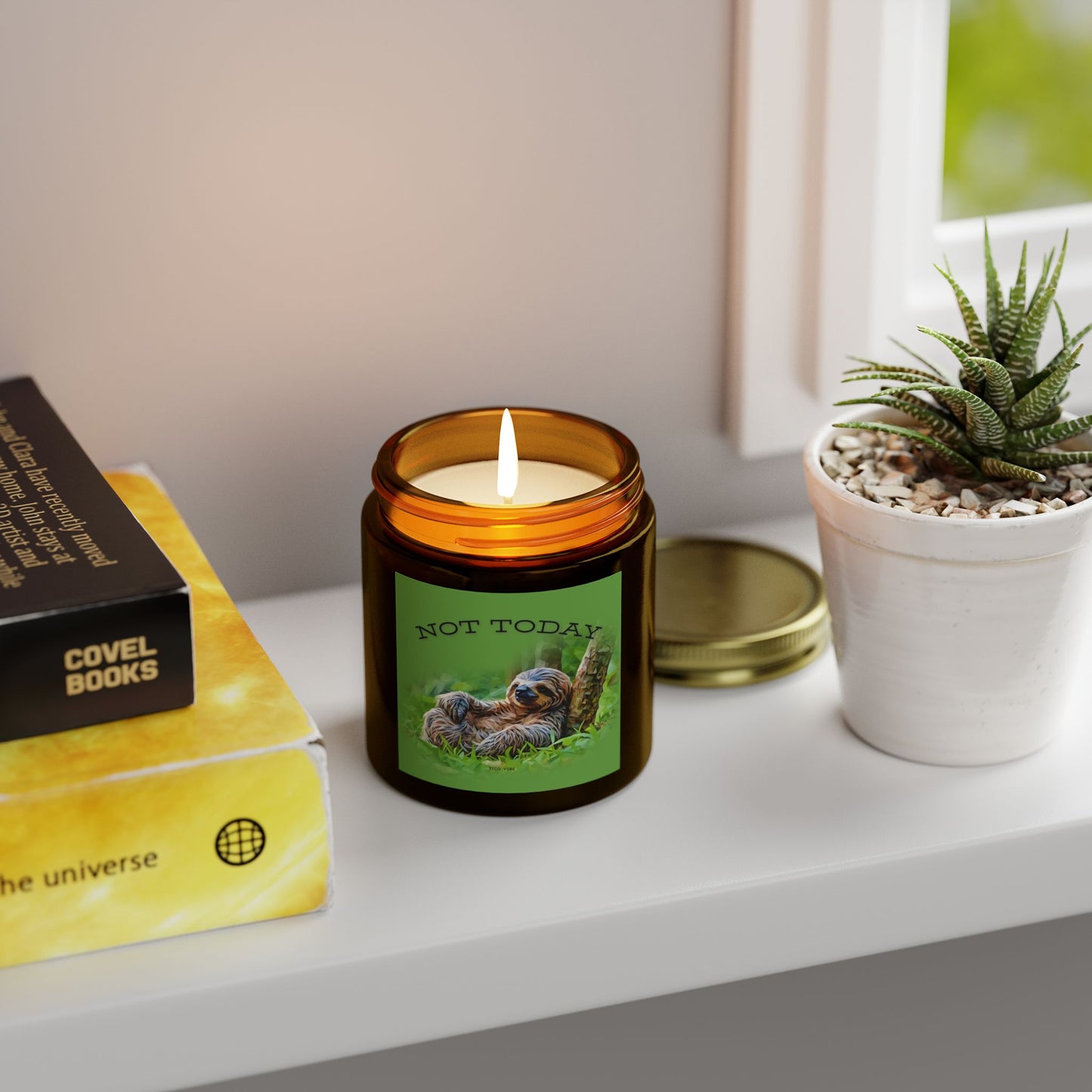Not Today Relaxing Sloth Scented Candle | Coconut Apricot Wax | 4oz & 9oz