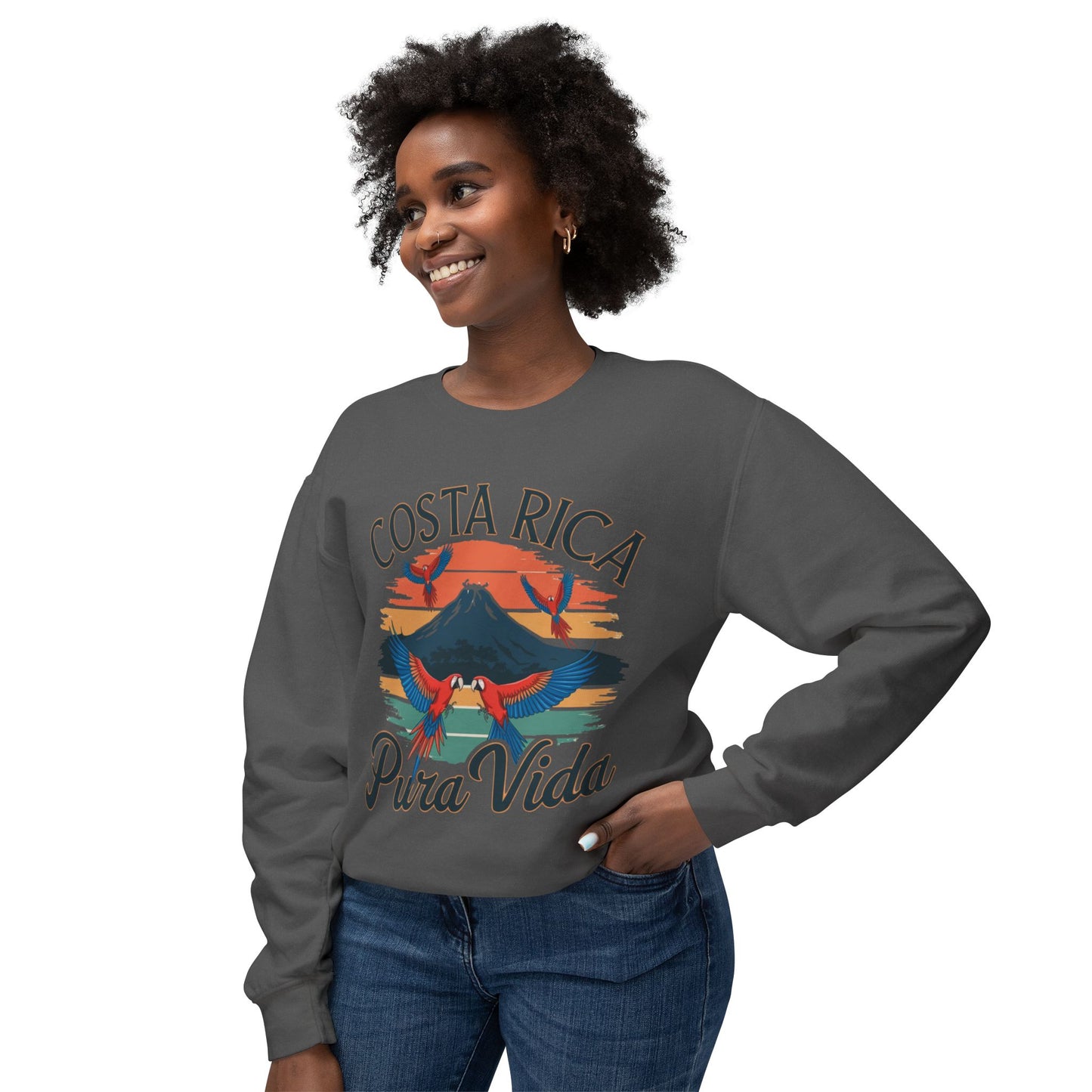 "Costa Rica Pura Vida" Unisex Lightweight Crewneck Sweatshirt