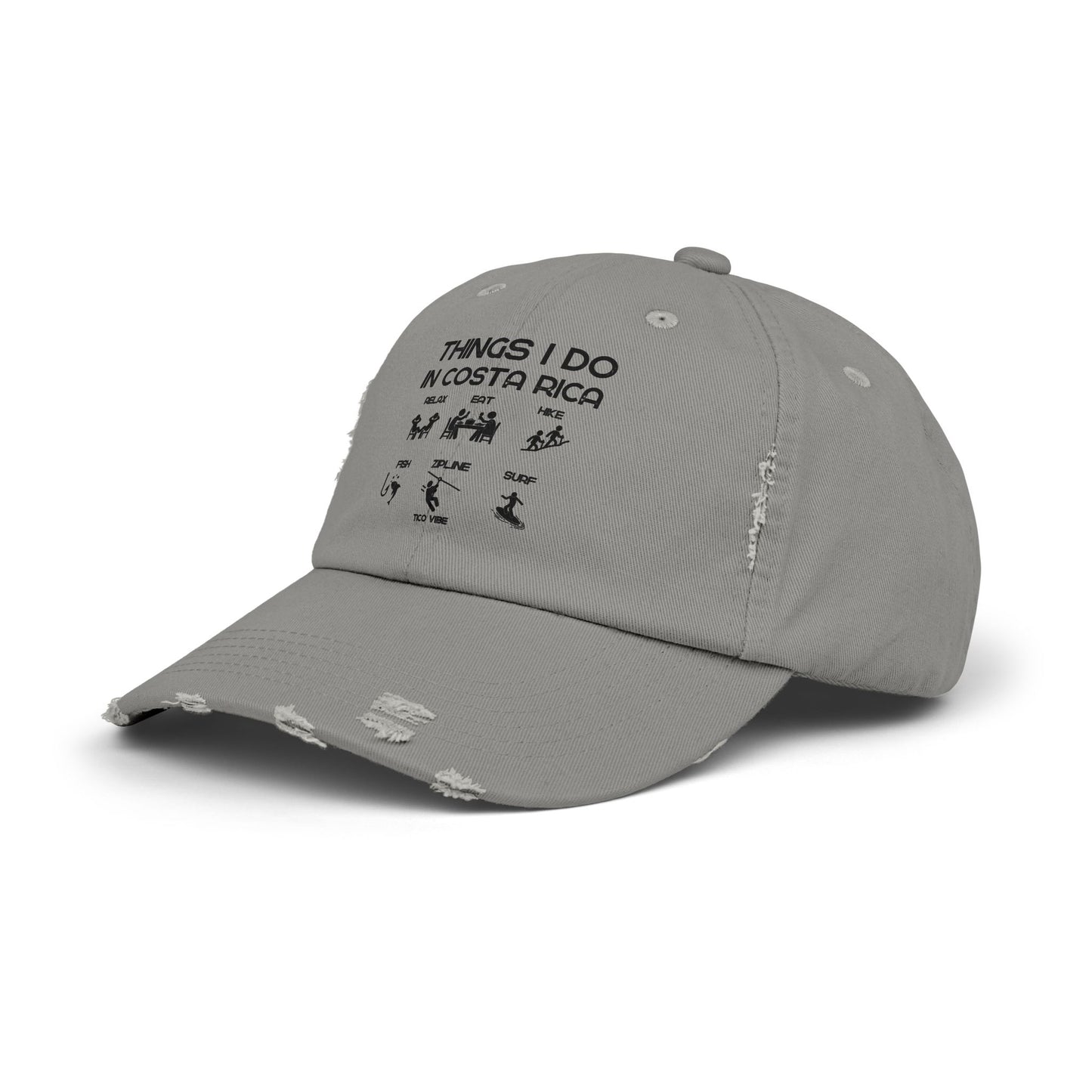"Things I Do In Costa Rica" Unisex Distressed Cap