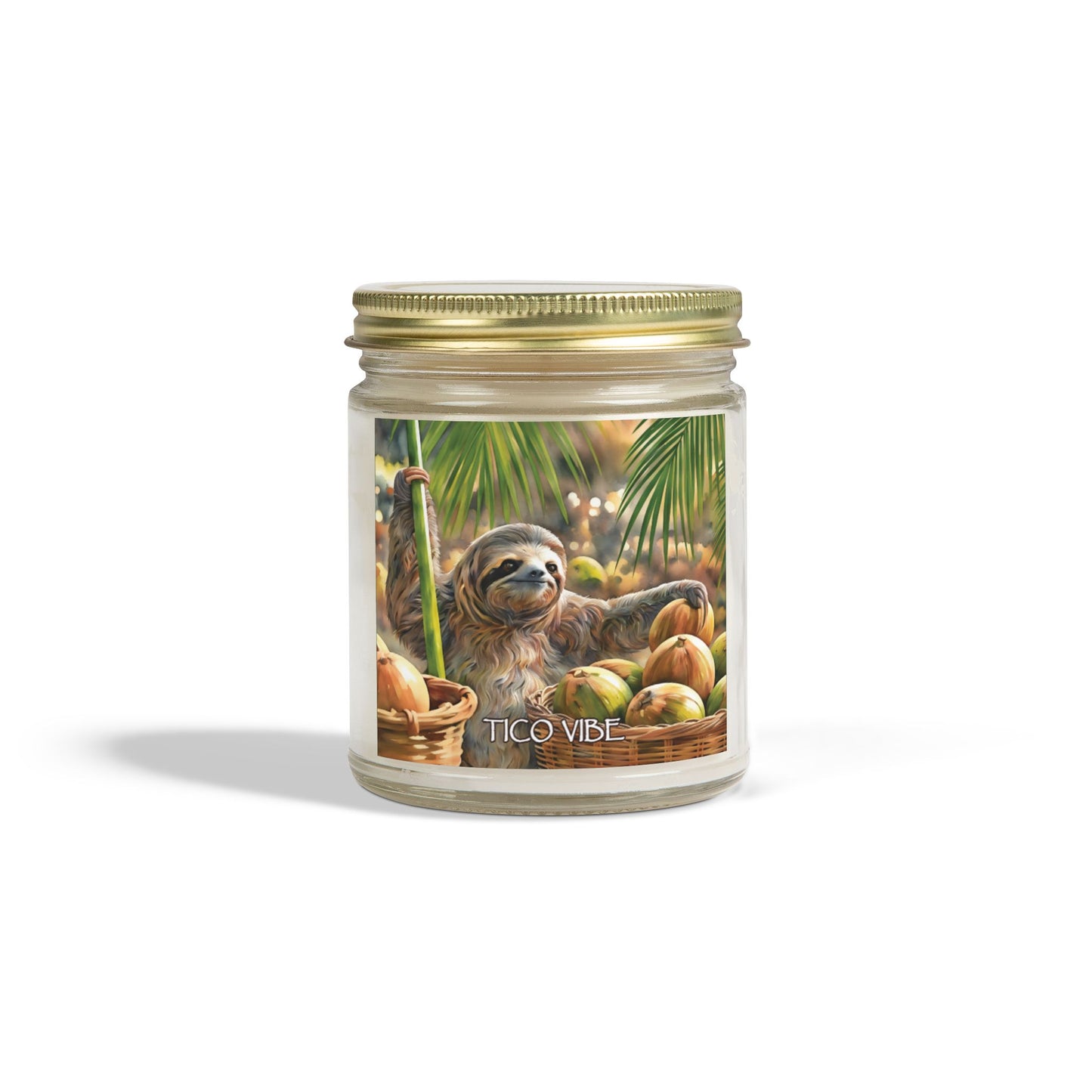 Coco Sloth Relaxing Scented Candles – Coconut Apricot Wax (4oz & 9oz)