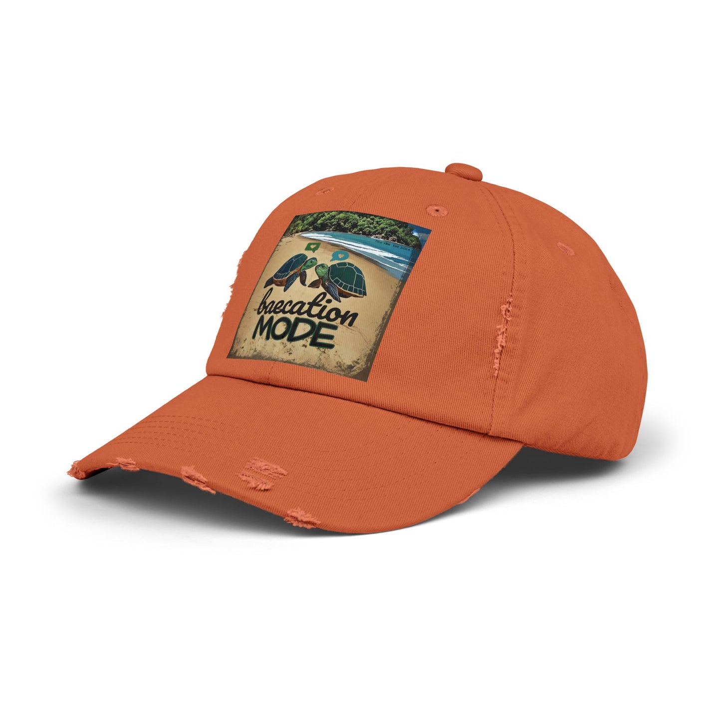 "Baecation Mode" Unisex Distressed Cap