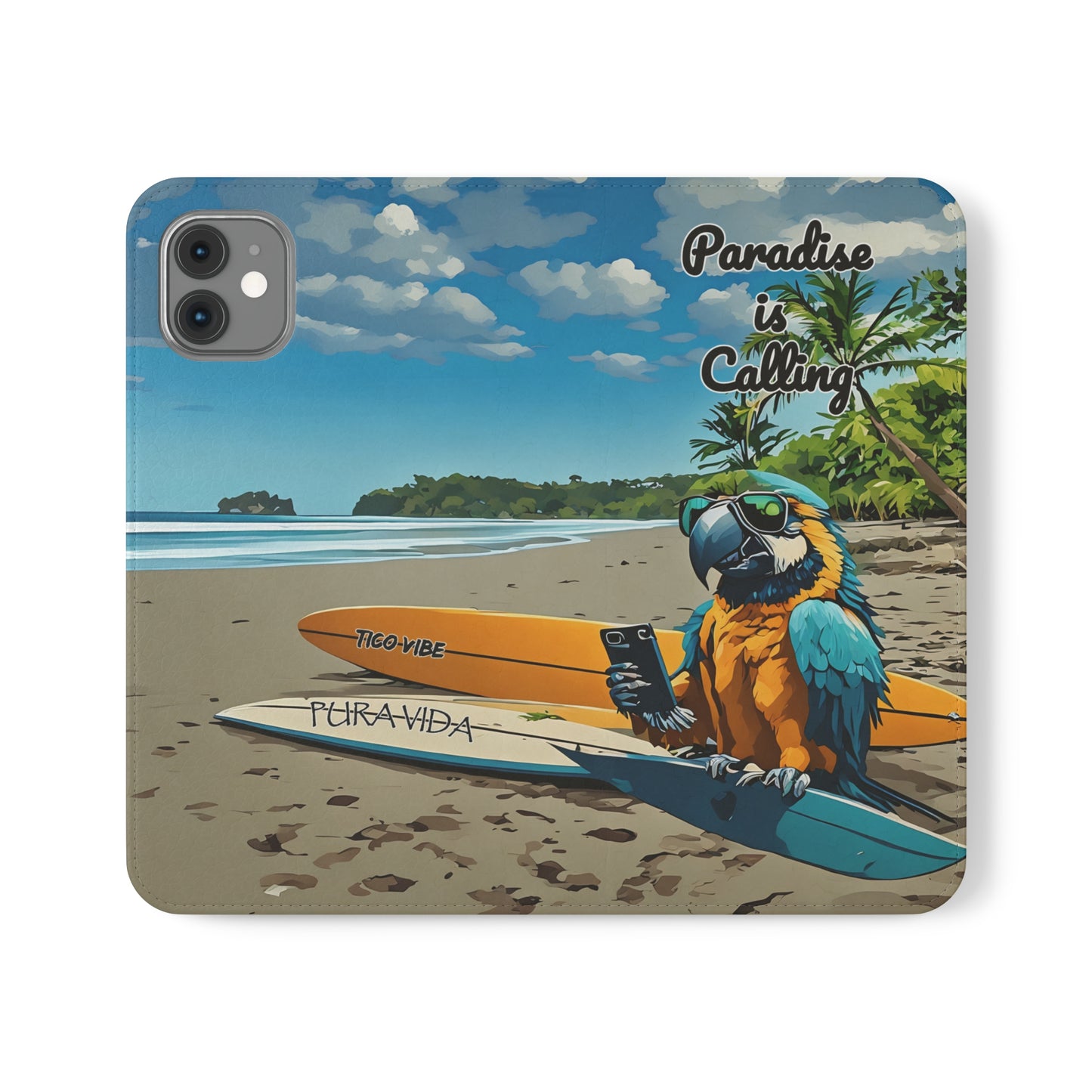 "Paradise is calling" Phone wallet Flip Case