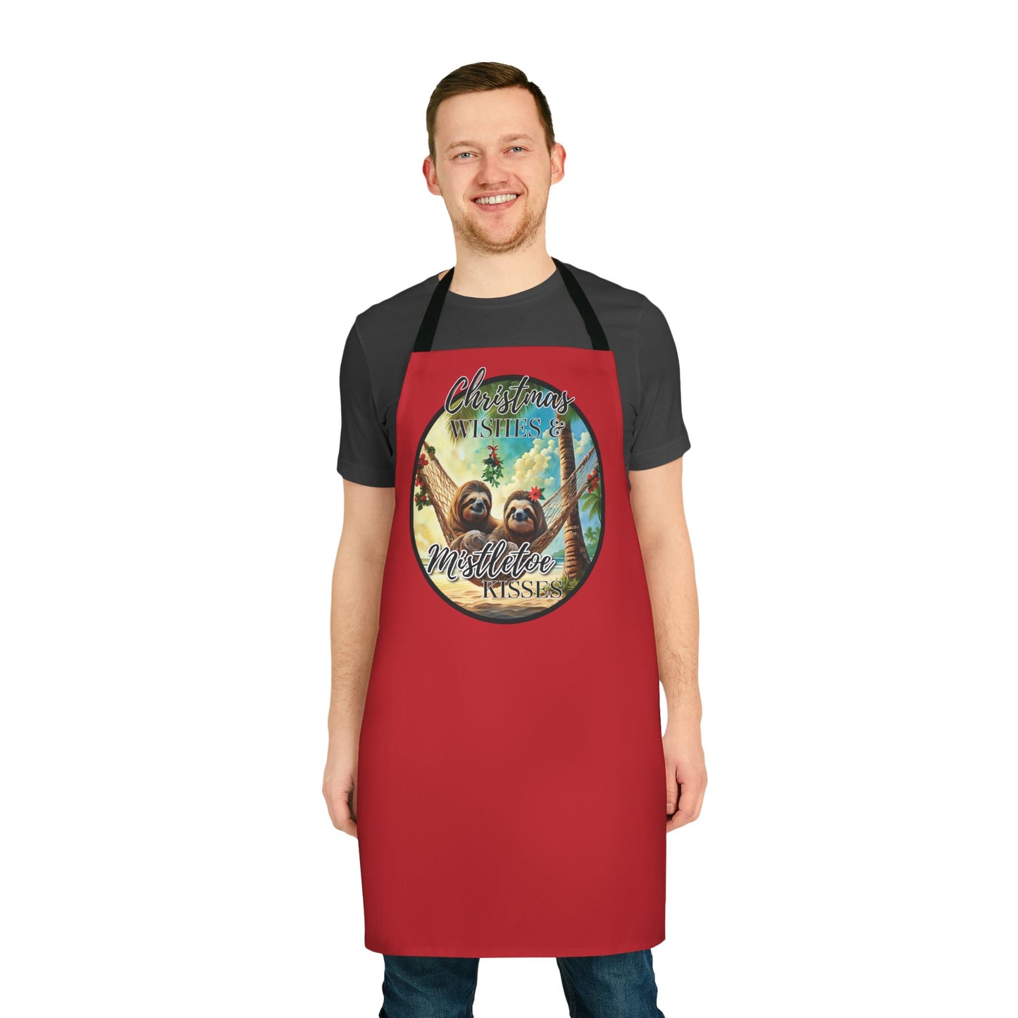 "Mistletoe Kisses" Apron, 5-Color Straps (AOP)