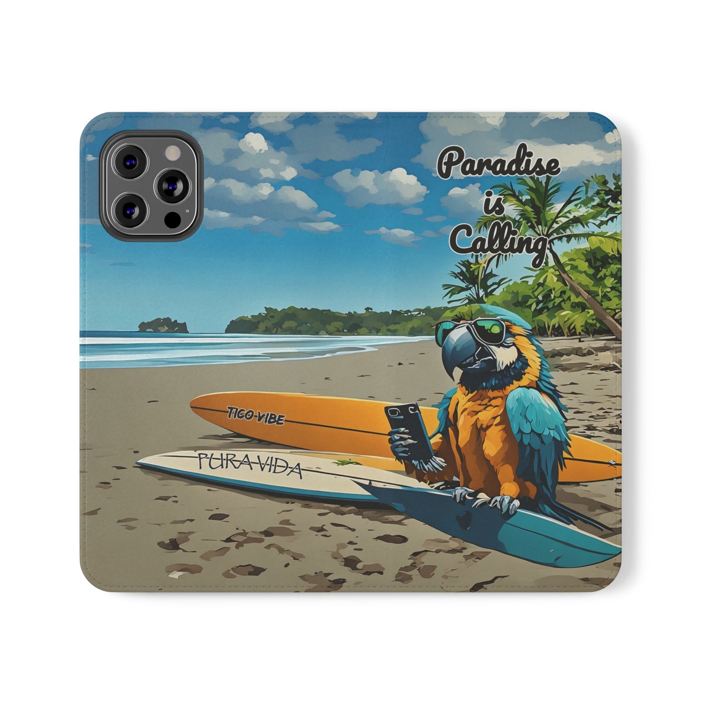 "Paradise is calling" Phone wallet Flip Case