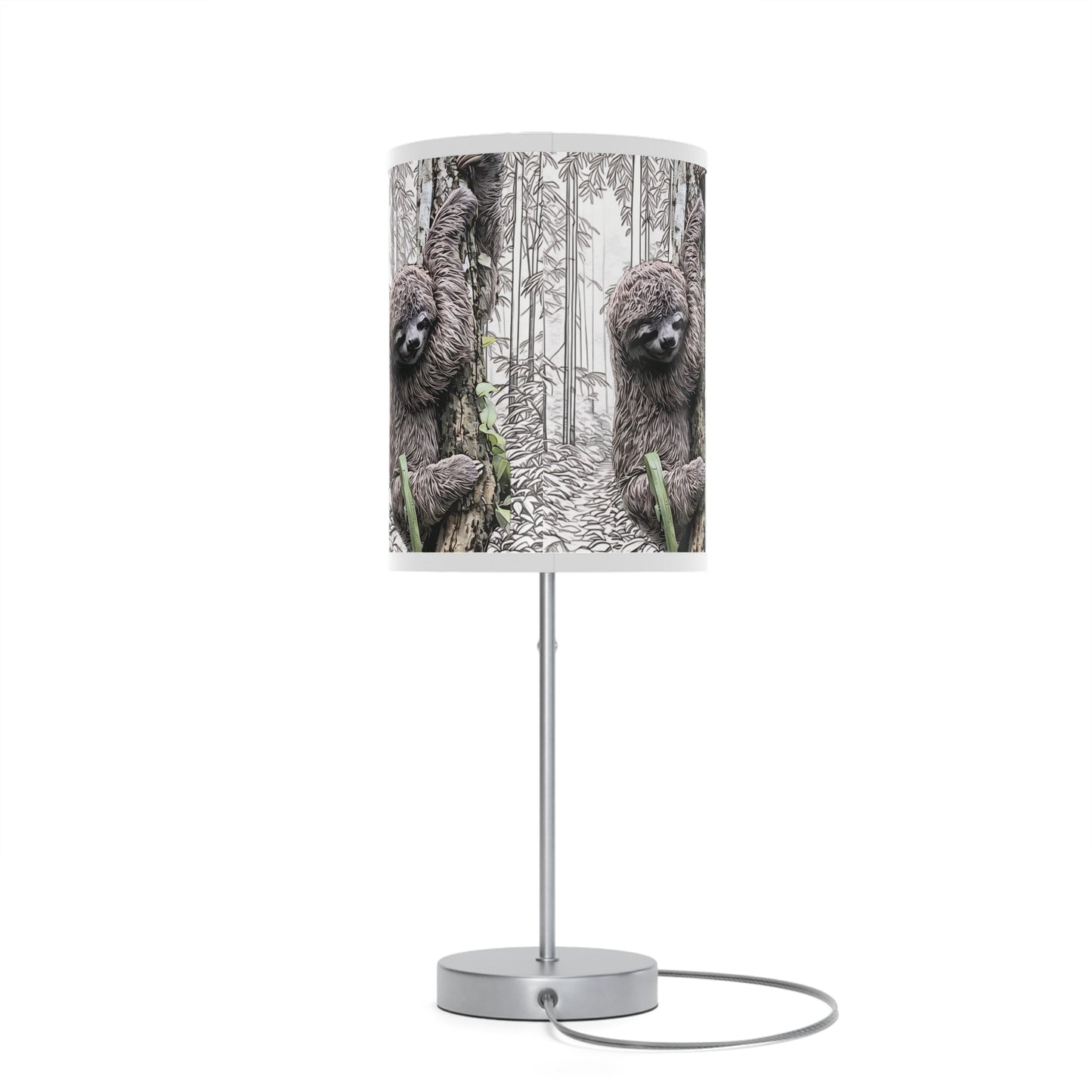 Adorable Baby Sloth Table Lamp | Modern Steel Base | 10 Trim Color Options