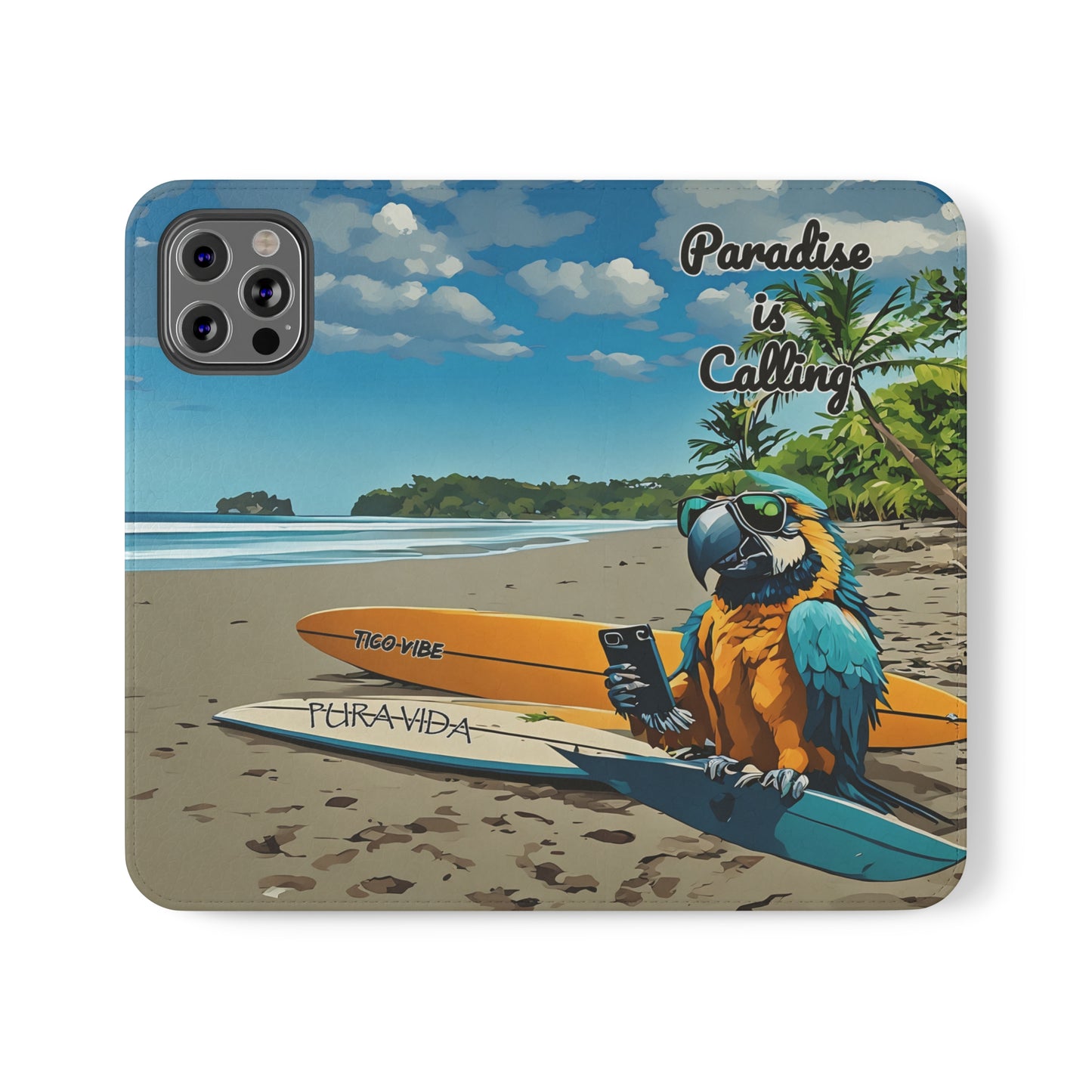 "Paradise is calling" Phone wallet Flip Case