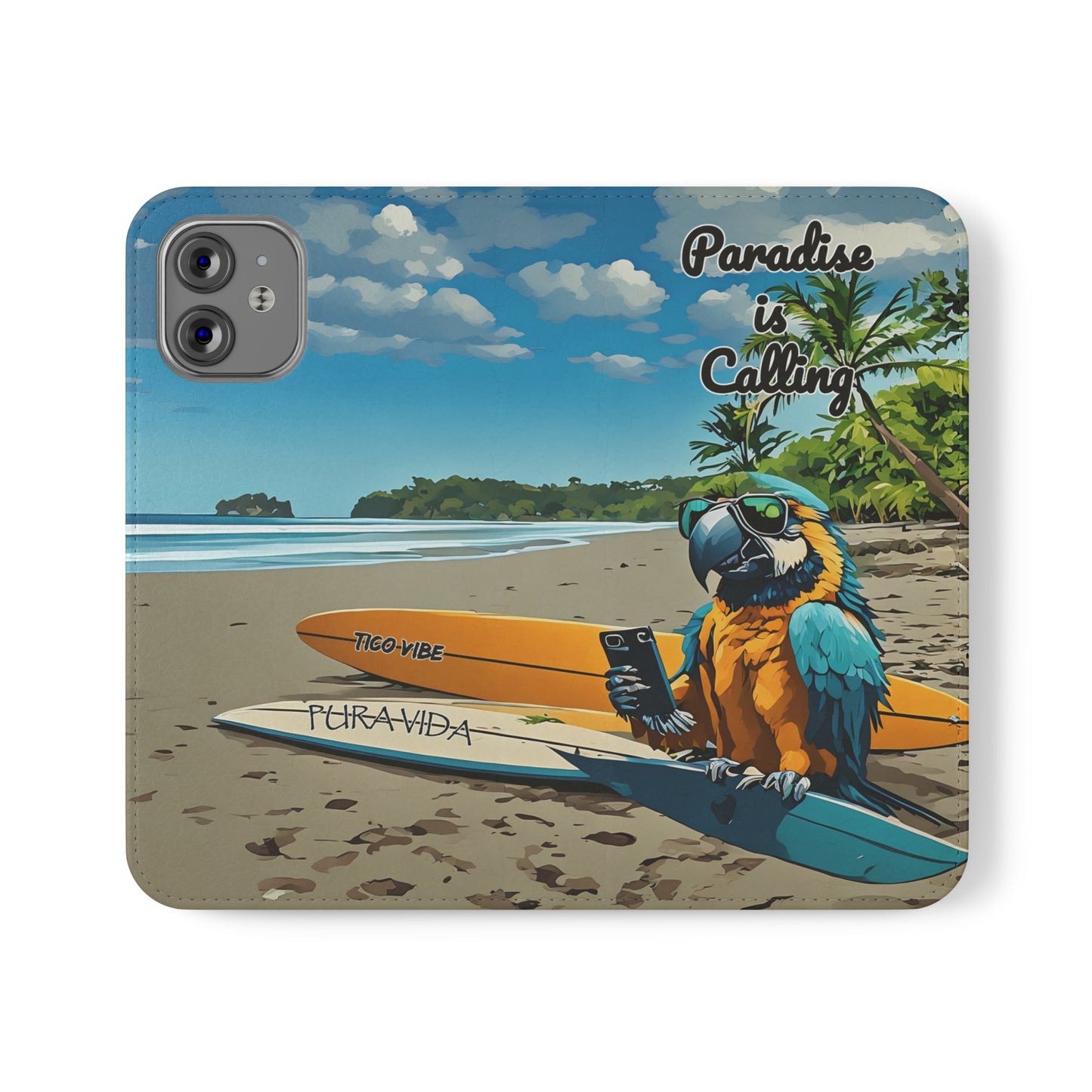 "Paradise is calling" Phone wallet Flip Case