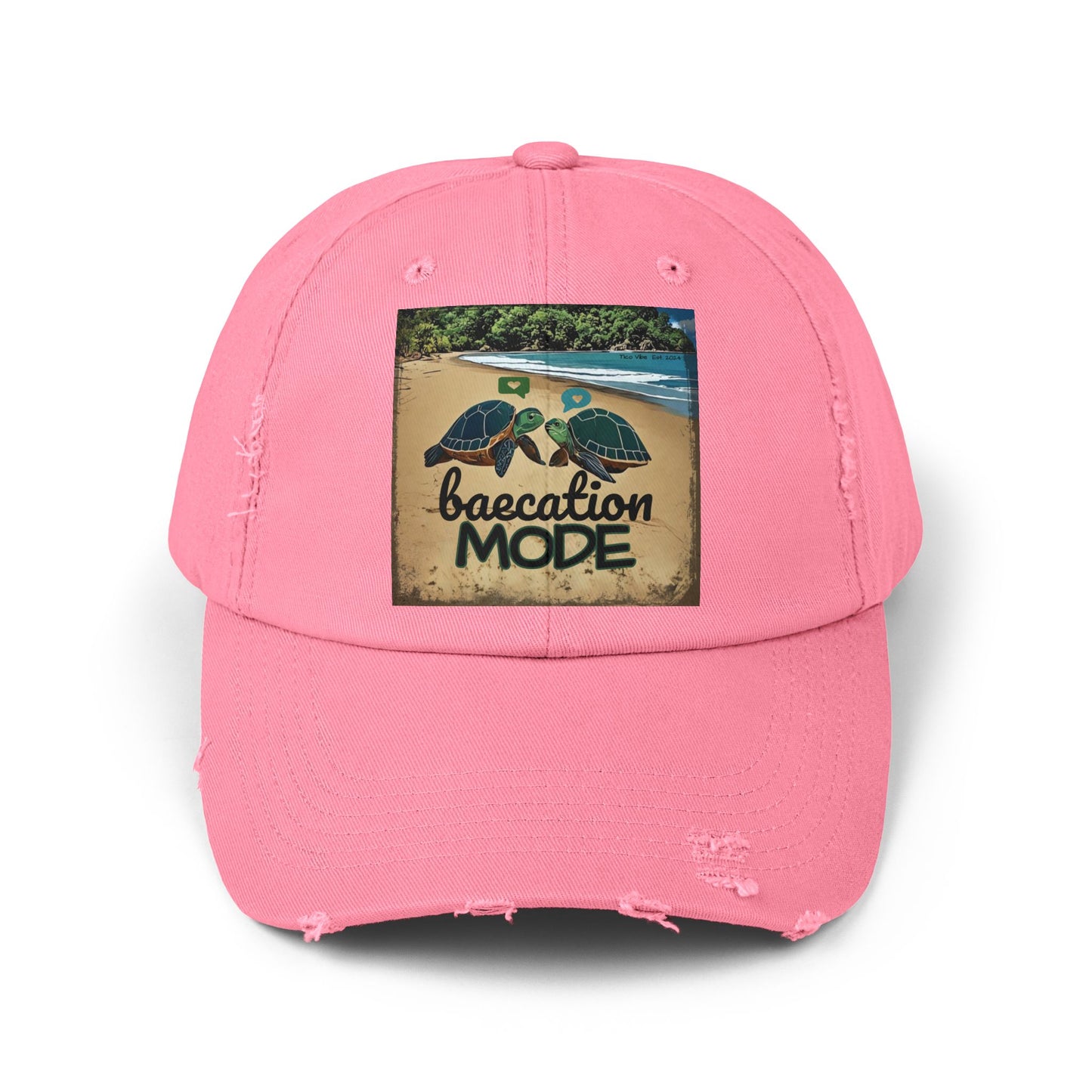 "Baecation Mode" Unisex Distressed Cap