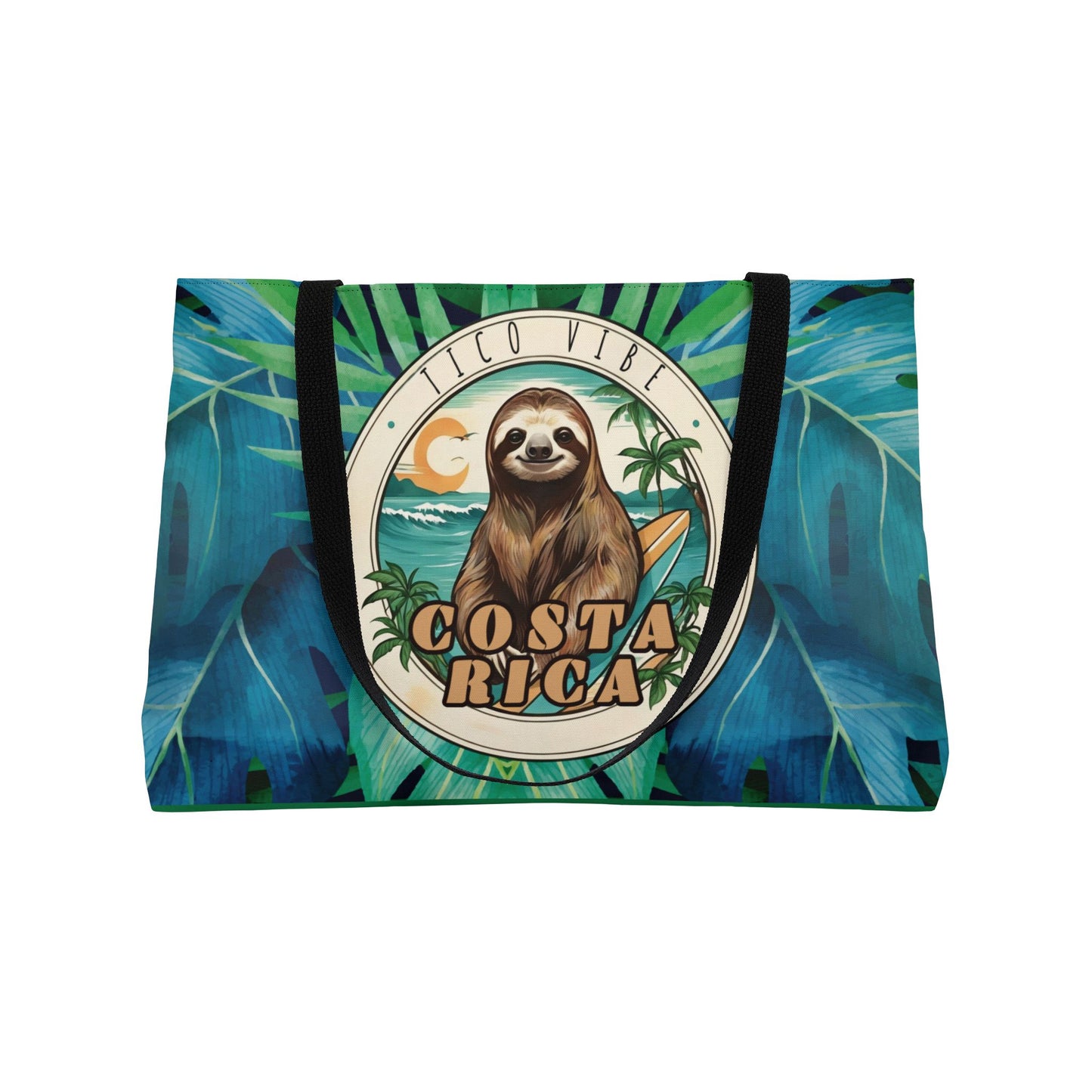 Costa Rica Tico Vibe Surfing Sloth Weekender Tote Bag