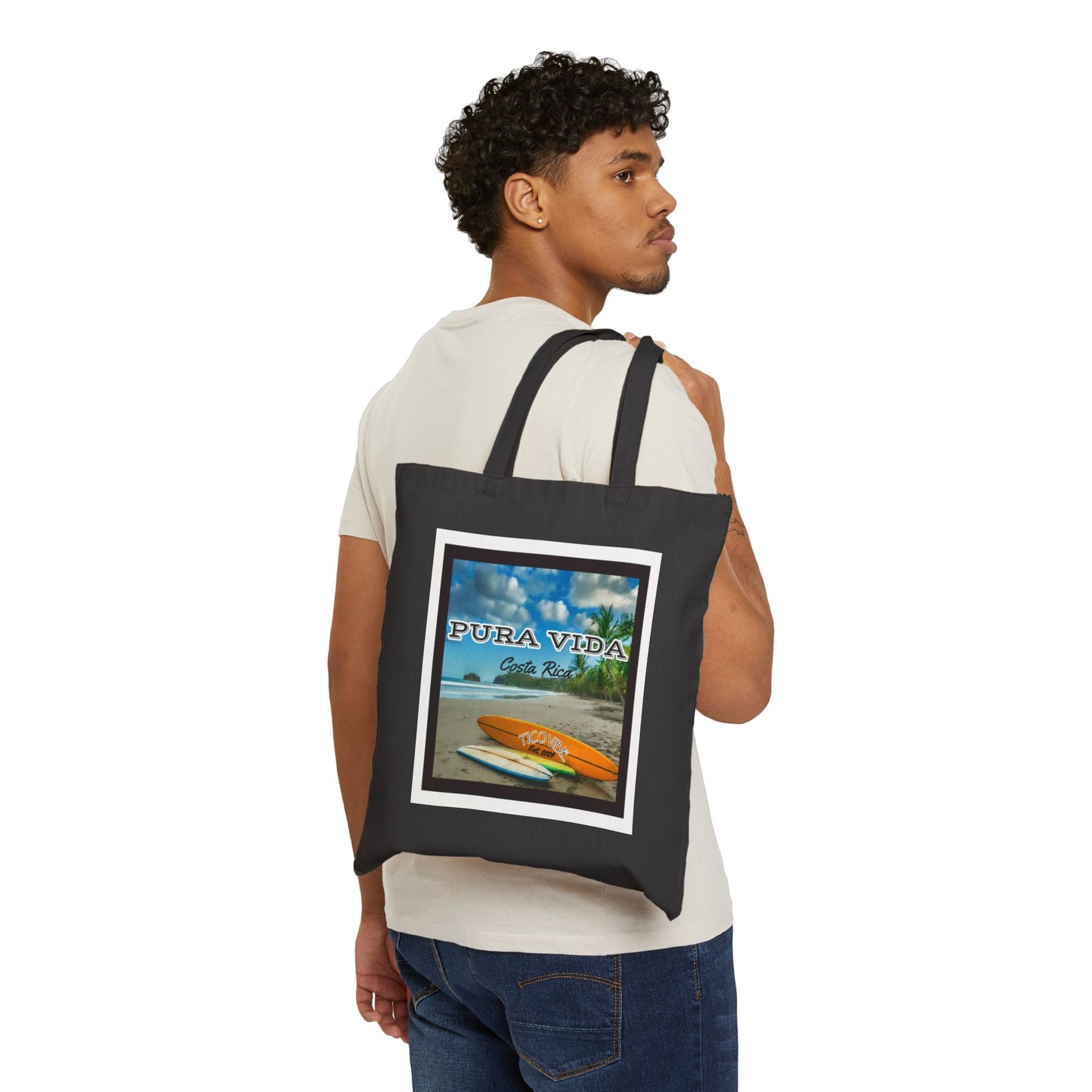 "Pura Vida Beach" Cotton Canvas Tote Bag