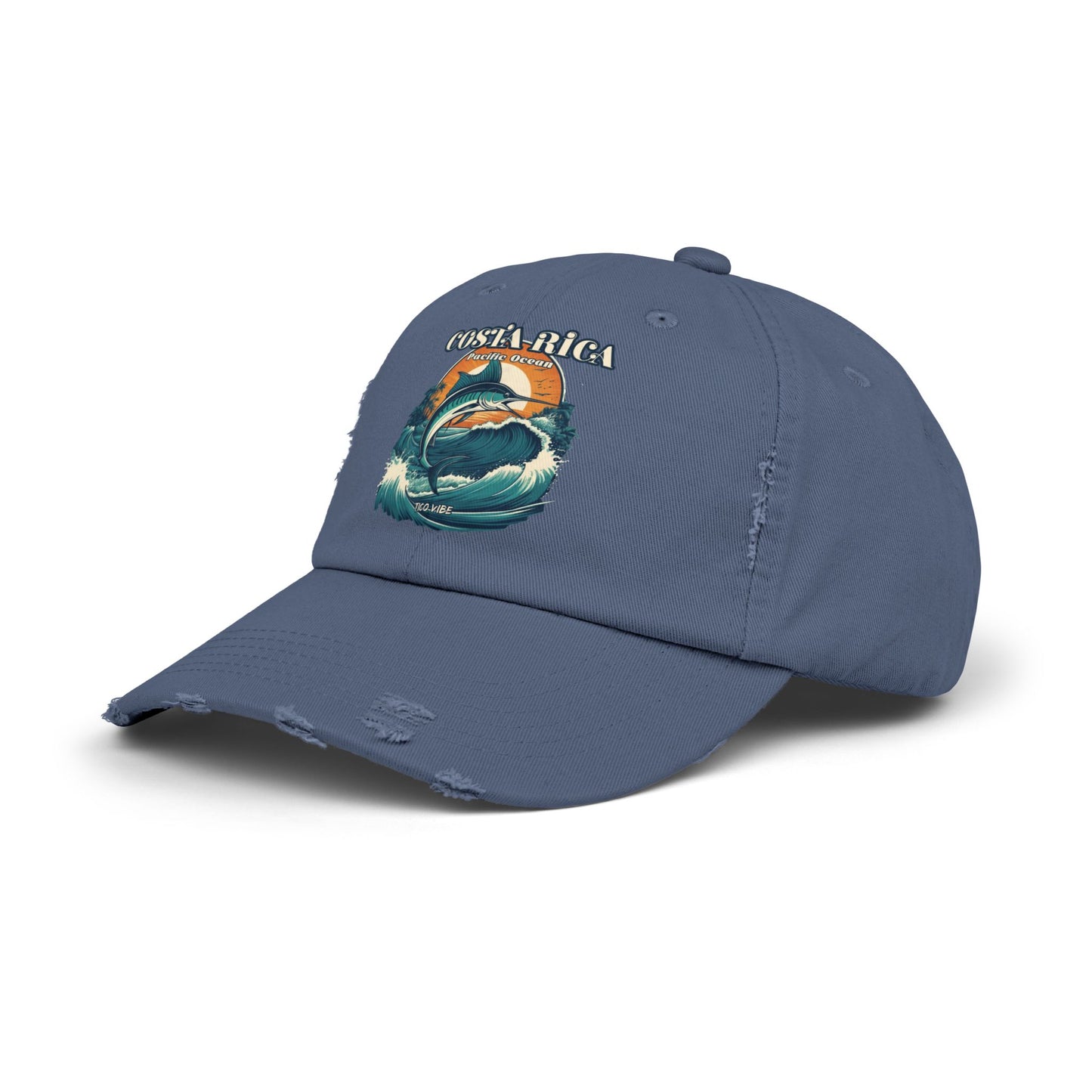 Costa Rica Marlin Fishing Distressed Unisex Cap | 100% Cotton Twill
