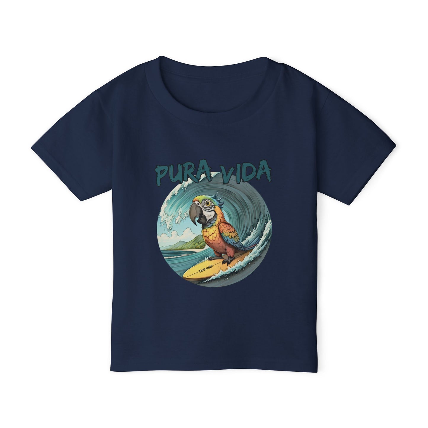 Pura Vida Surfing Macaw Heavy Cotton™ Toddler T-shirt