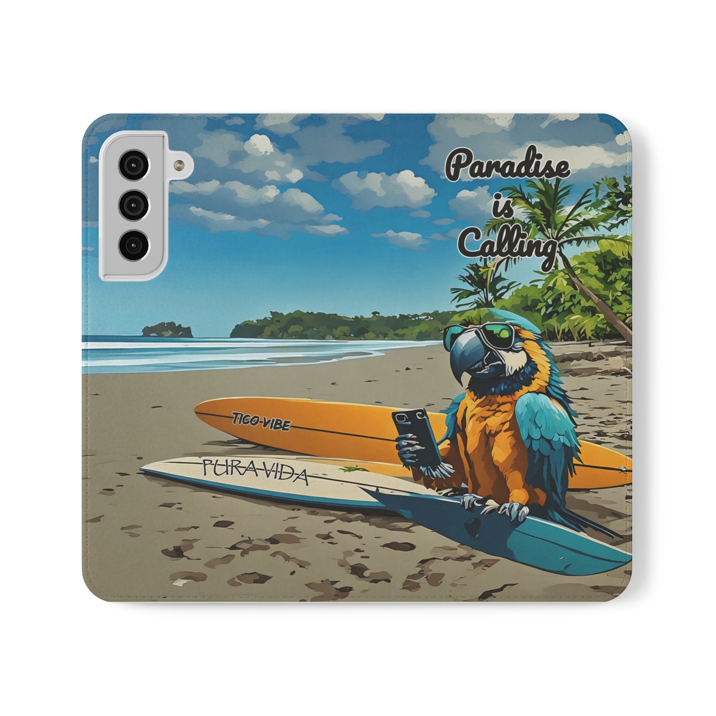 "Paradise is calling" Phone wallet Flip Case