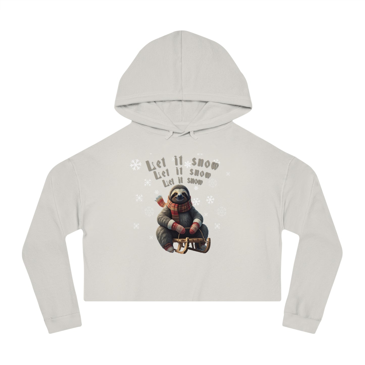 Cozy Sloth Winter Dreams Cropped Hoodie