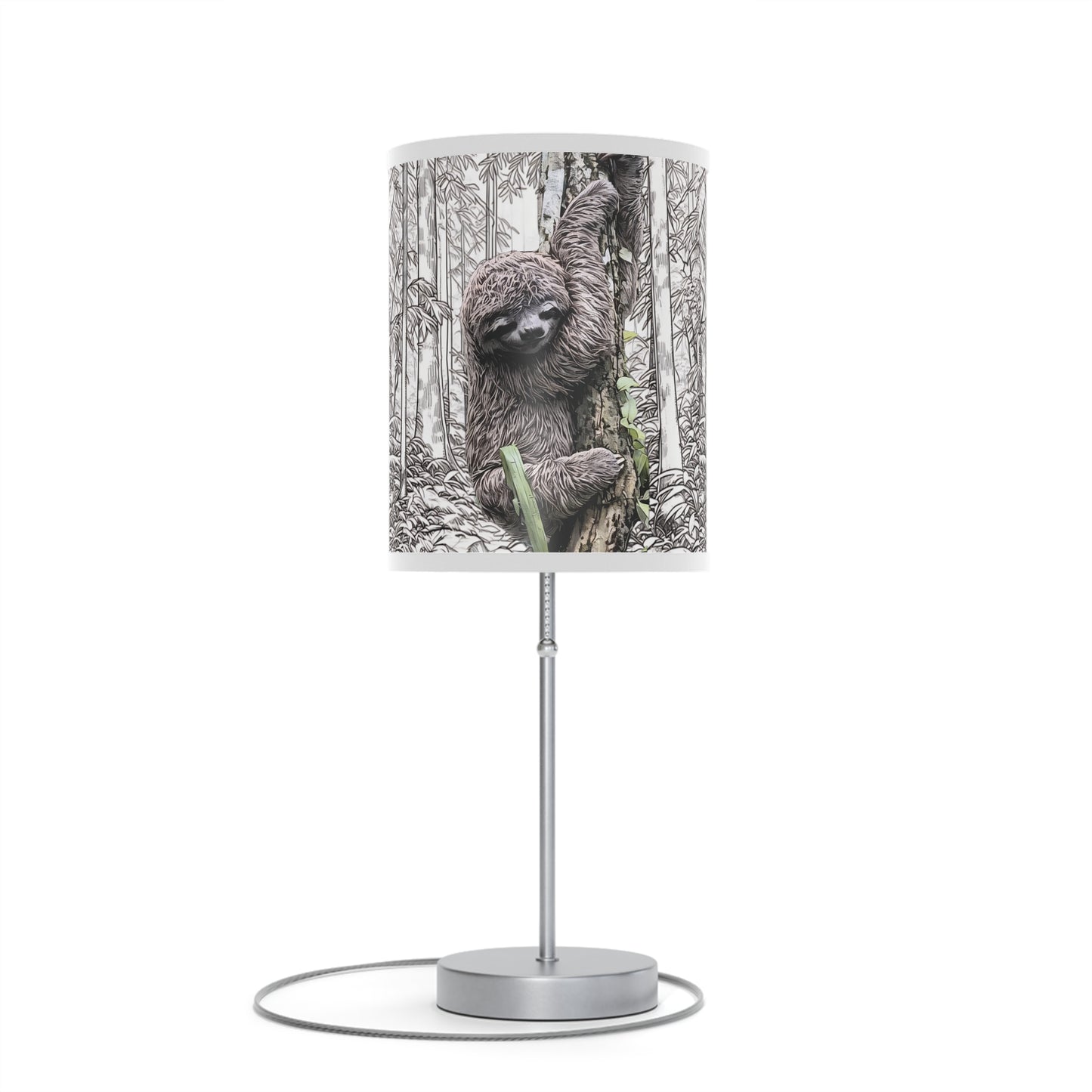 Adorable Baby Sloth Table Lamp | Modern Steel Base | 10 Trim Color Options
