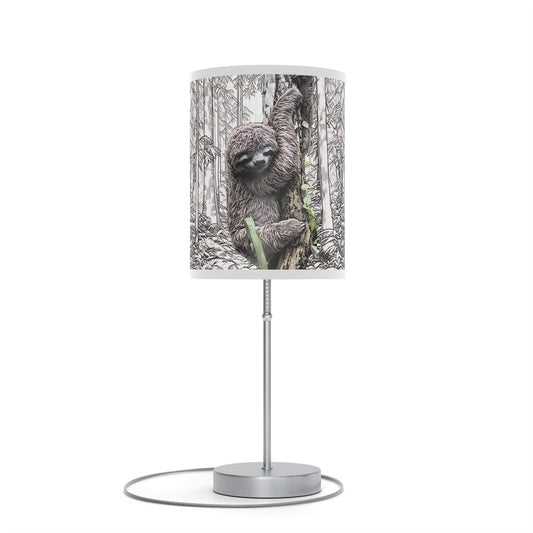 Adorable Baby Sloth Table Lamp | Modern Steel Base | 10 Trim Color Options