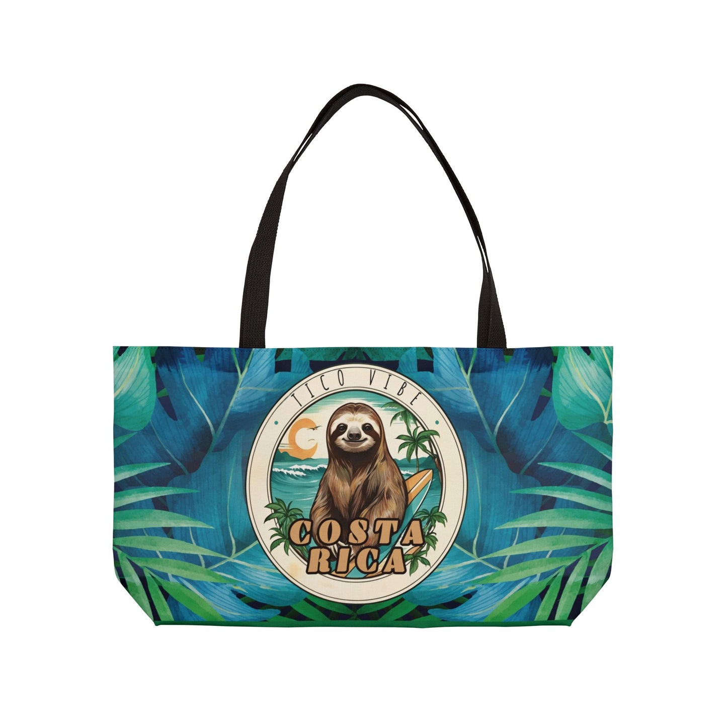 Costa Rica Tico Vibe Surfing Sloth Weekender Tote Bag