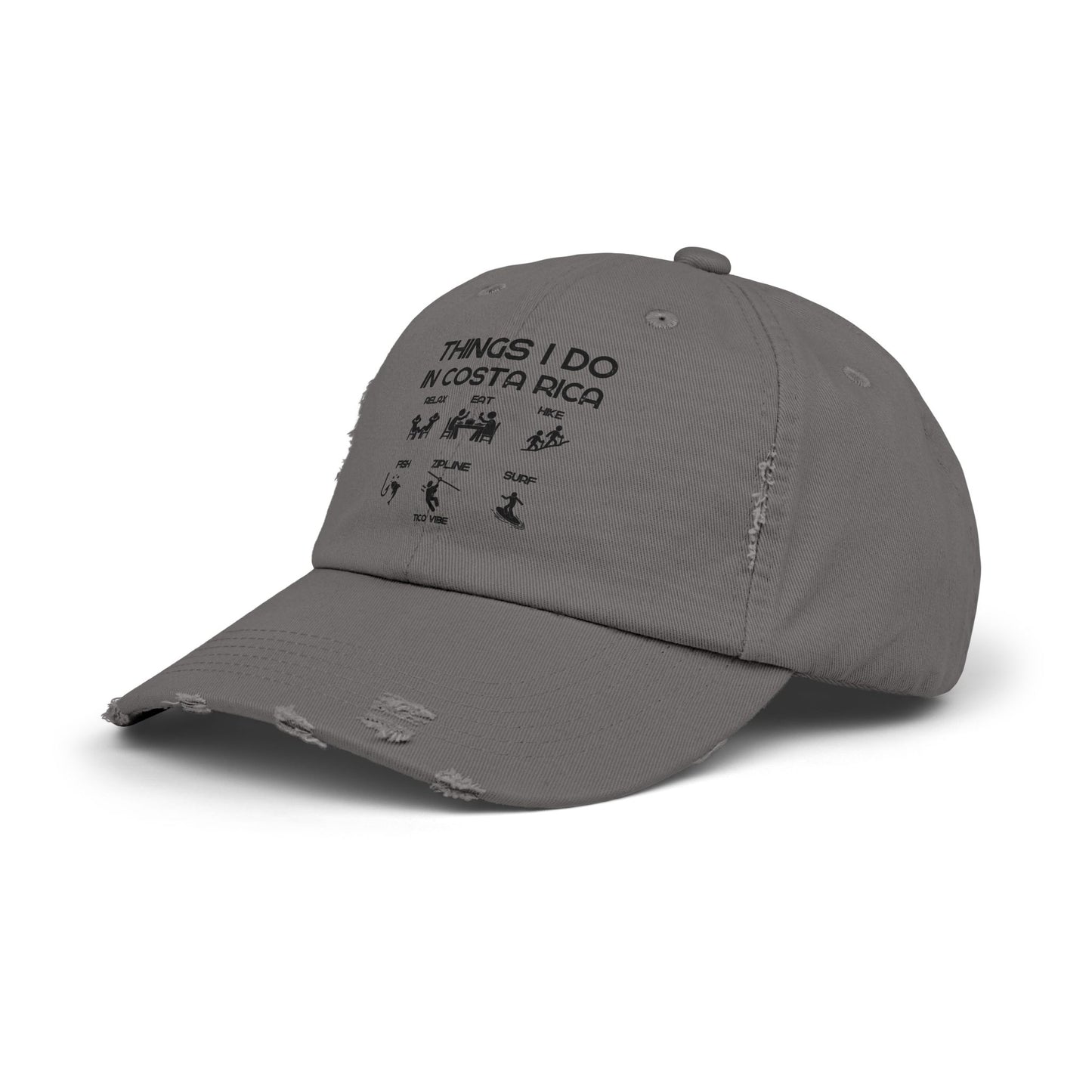 "Things I Do In Costa Rica" Unisex Distressed Cap