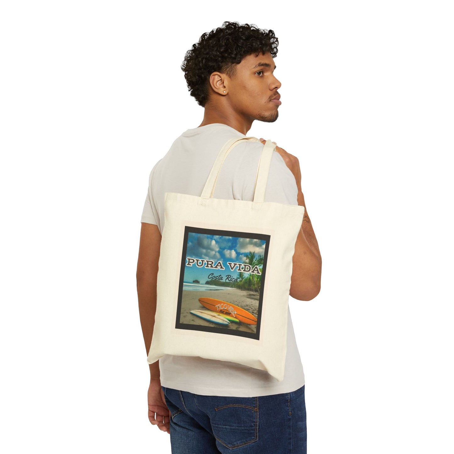 "Pura Vida Beach" Cotton Canvas Tote Bag