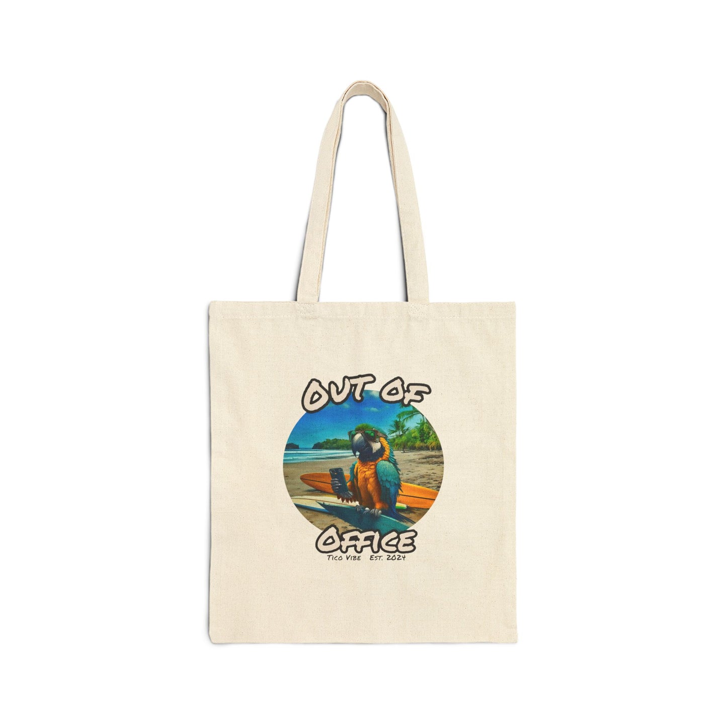 "Out of office" Cotton Canvas Tote Bag
