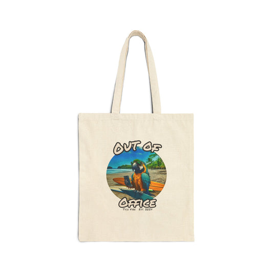 "Out of office" Cotton Canvas Tote Bag