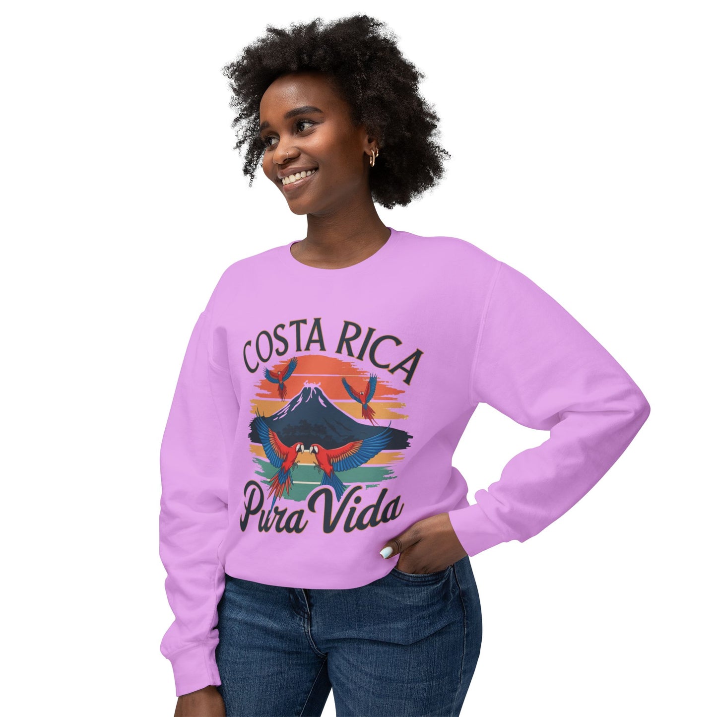 "Costa Rica Pura Vida" Unisex Lightweight Crewneck Sweatshirt