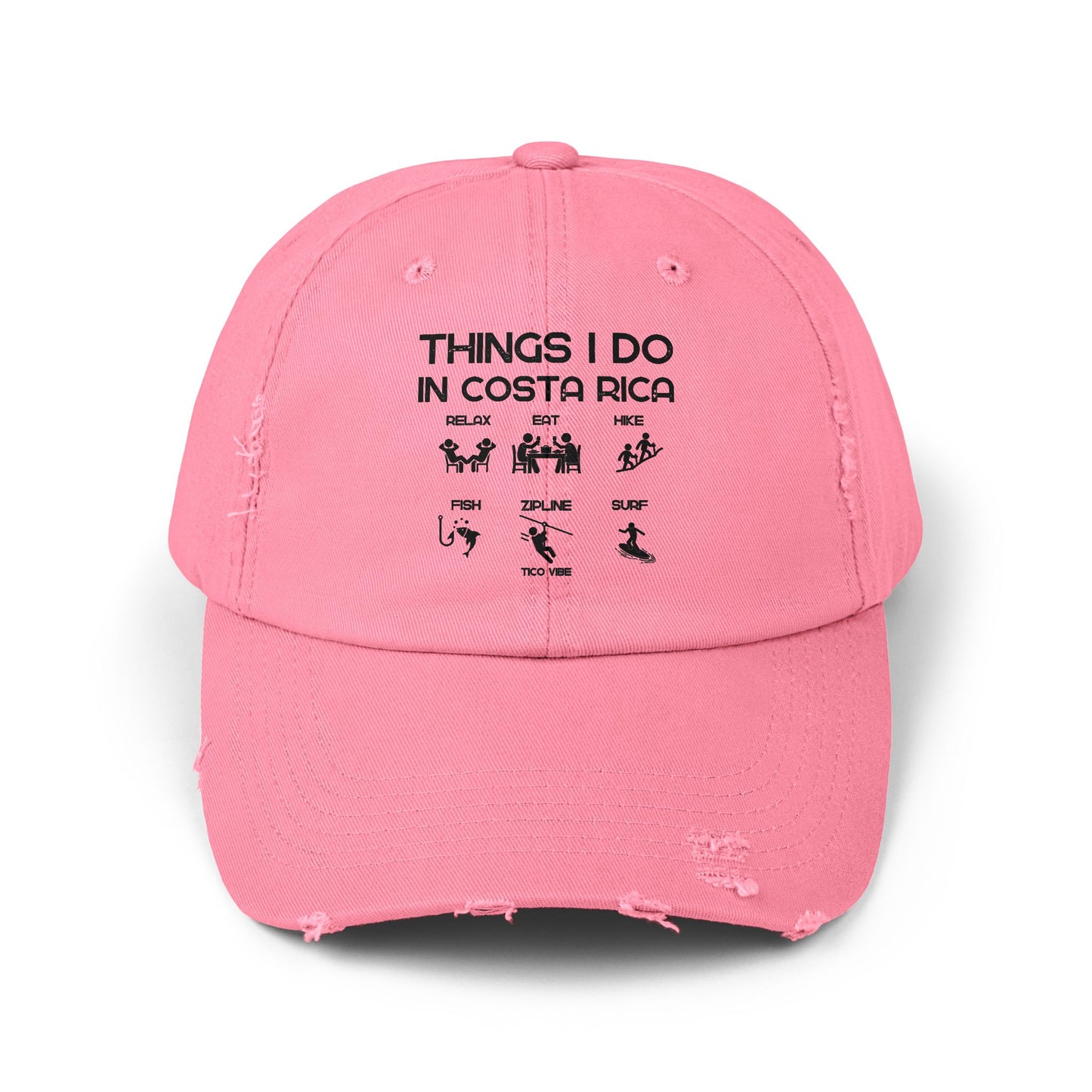 "Things I Do In Costa Rica" Unisex Distressed Cap