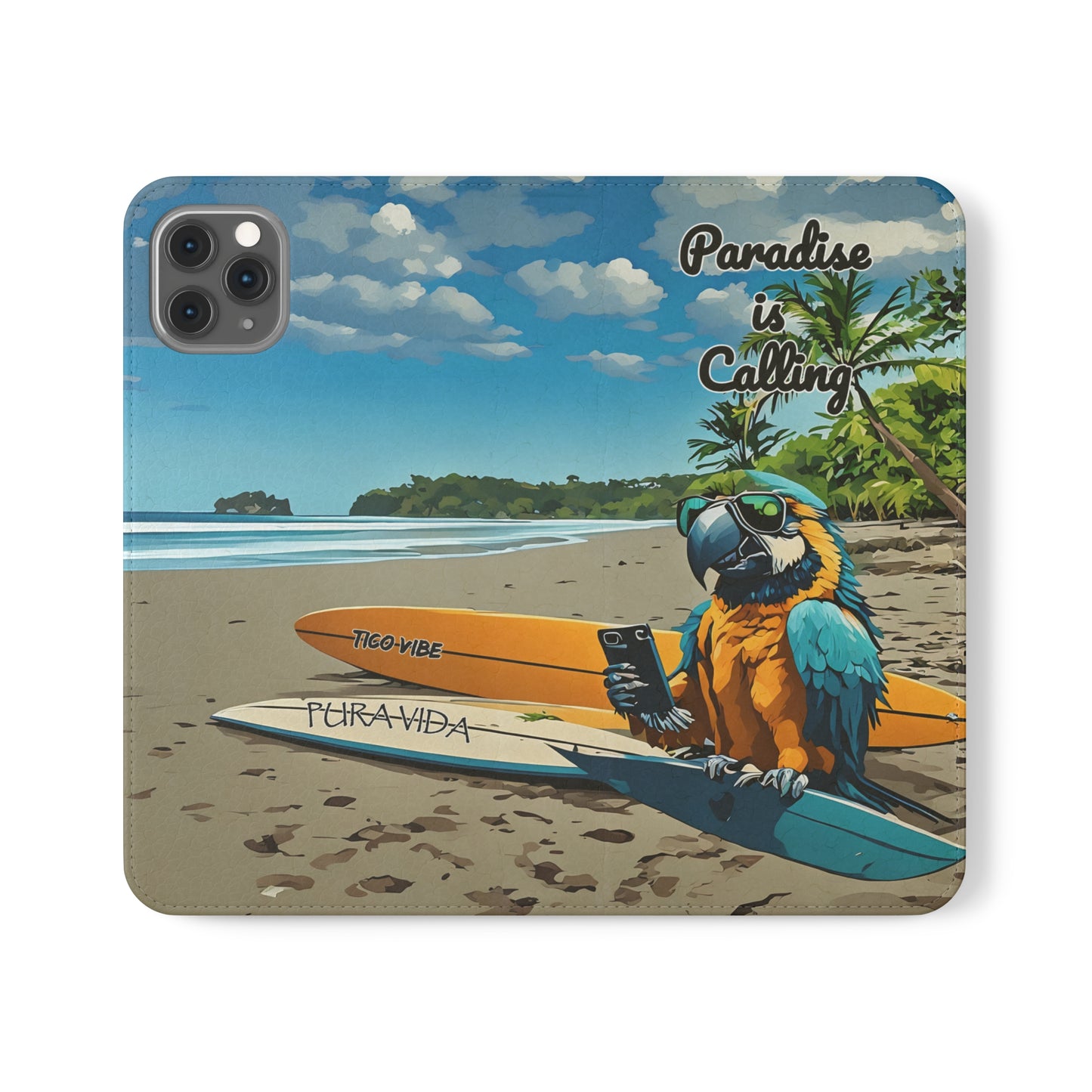 "Paradise is calling" Phone wallet Flip Case