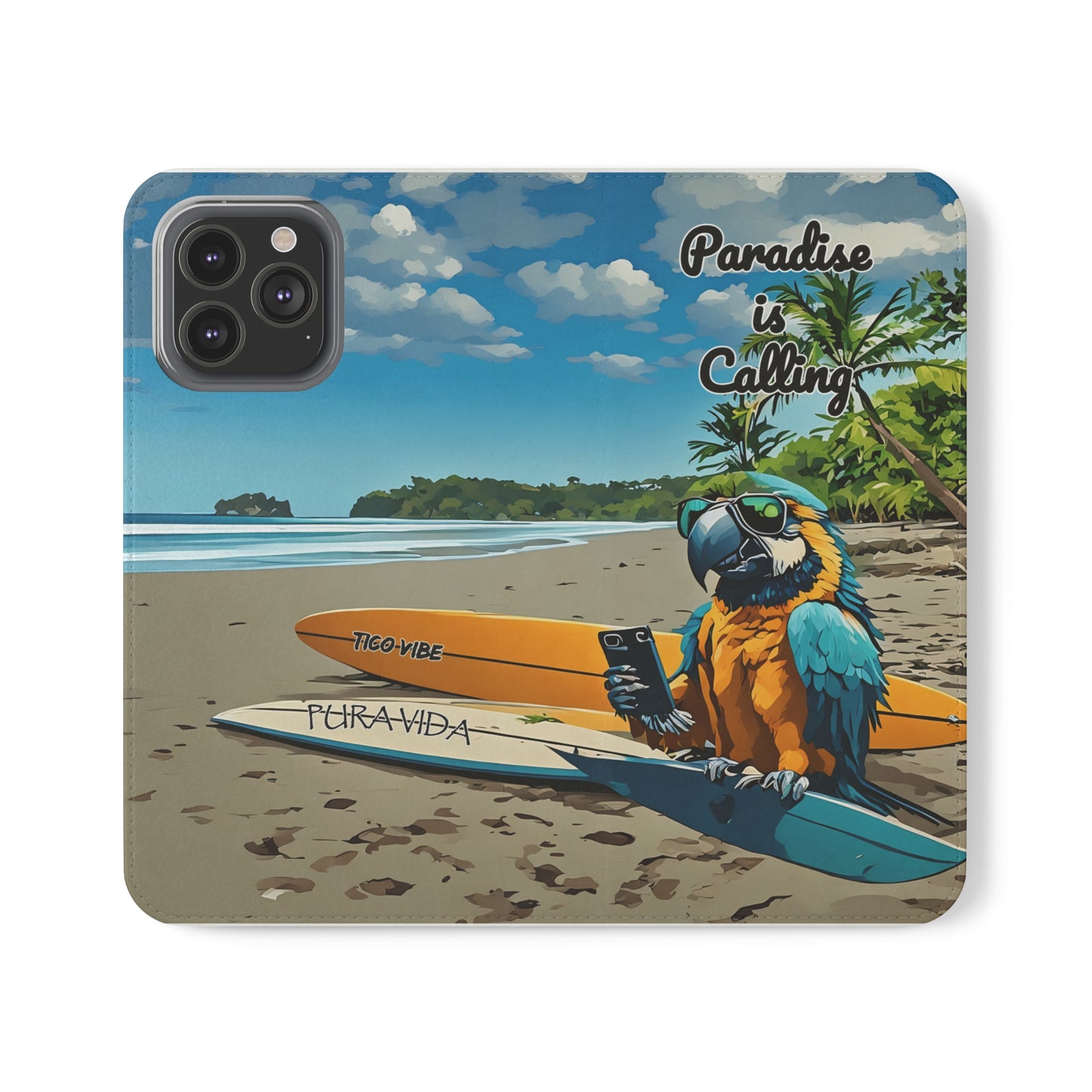 "Paradise is calling" Phone wallet Flip Case
