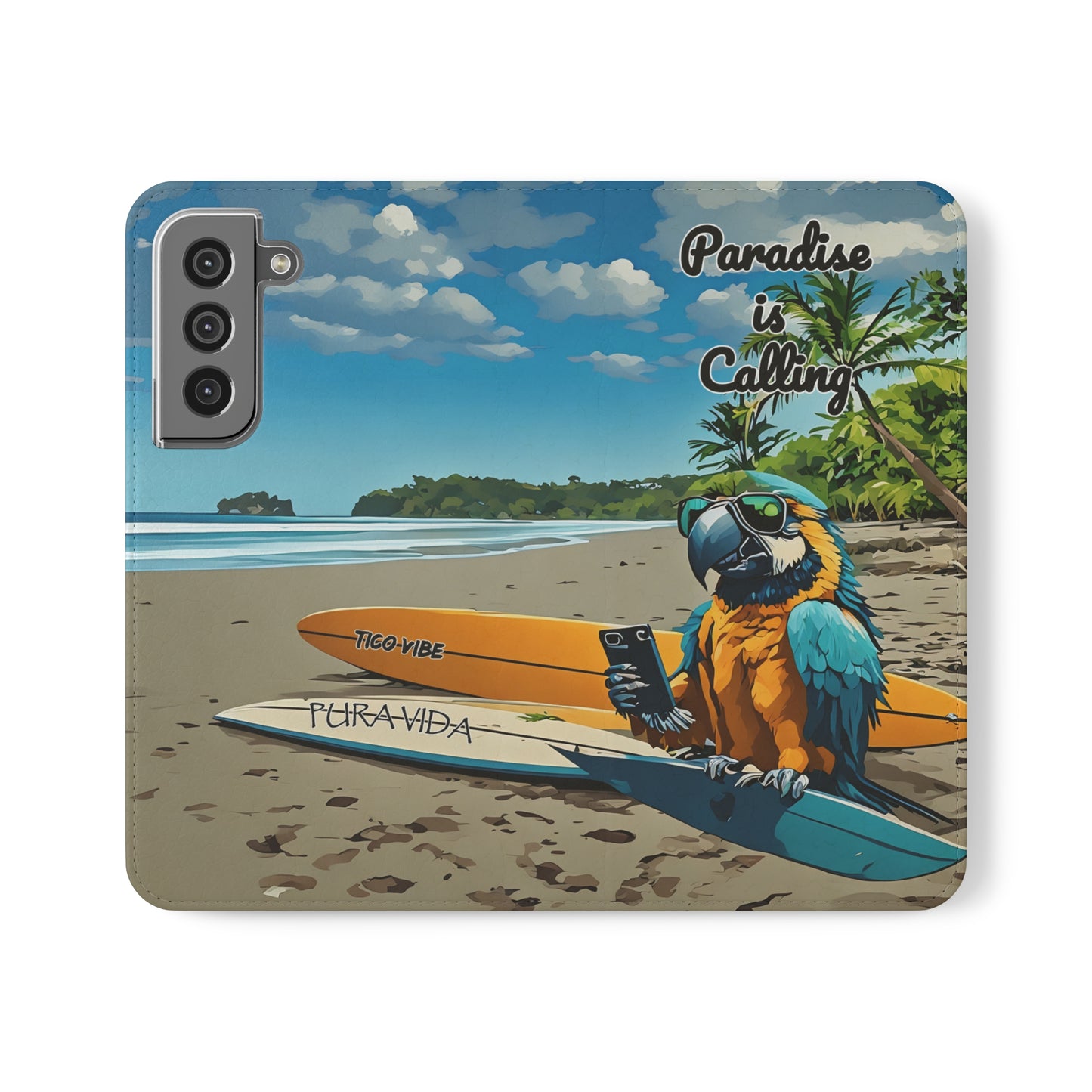 "Paradise is calling" Phone wallet Flip Case