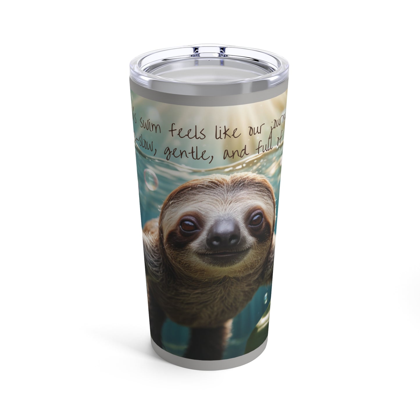 20oz Tumbler - Sloth Journey Through Life Swim Design