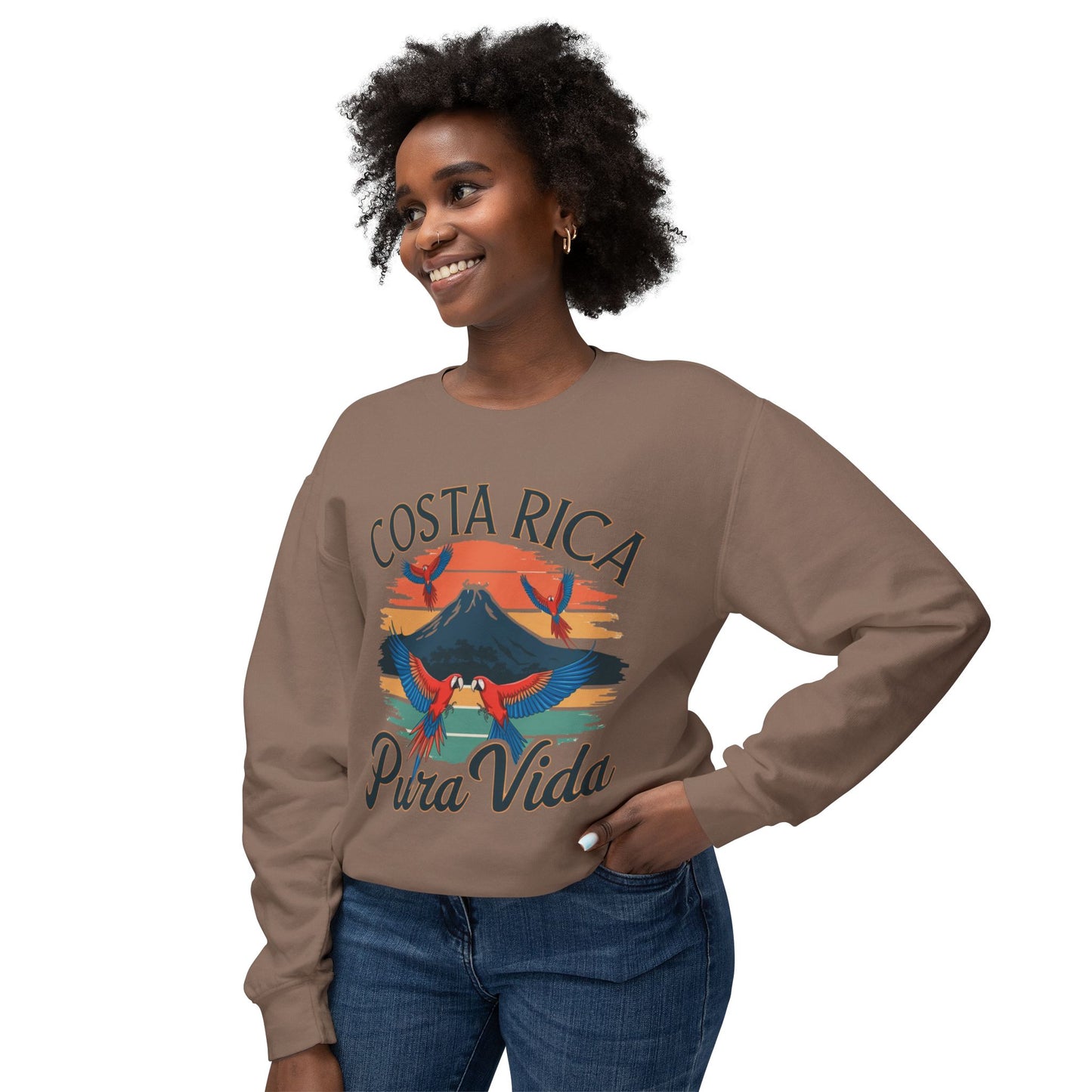 "Costa Rica Pura Vida" Unisex Lightweight Crewneck Sweatshirt