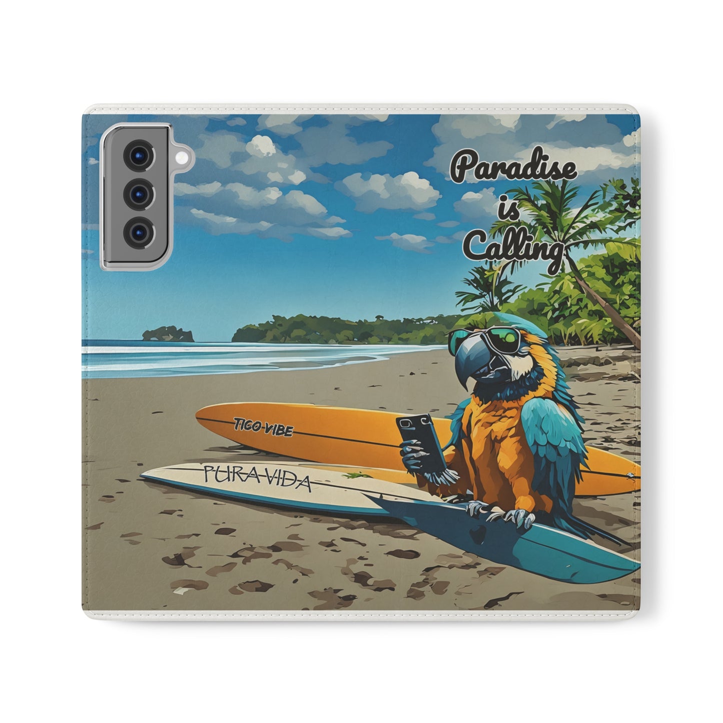 "Paradise is calling" Phone wallet Flip Case