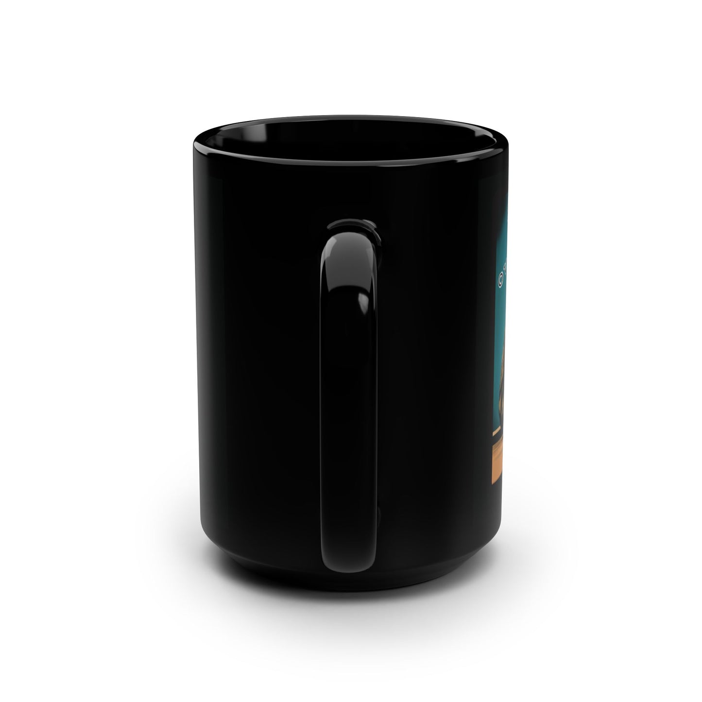 "Sloth Tech, Please Hold" Black Mug, 15oz