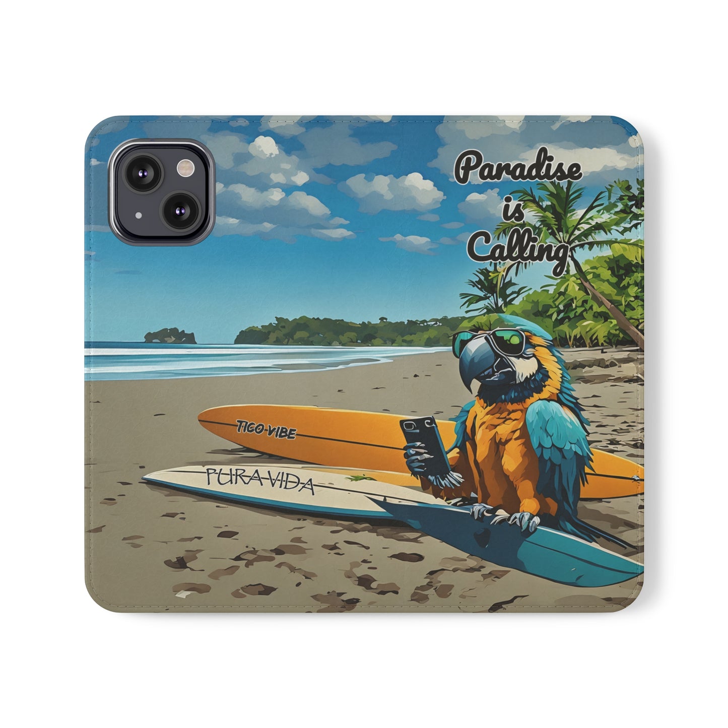 "Paradise is calling" Phone wallet Flip Case