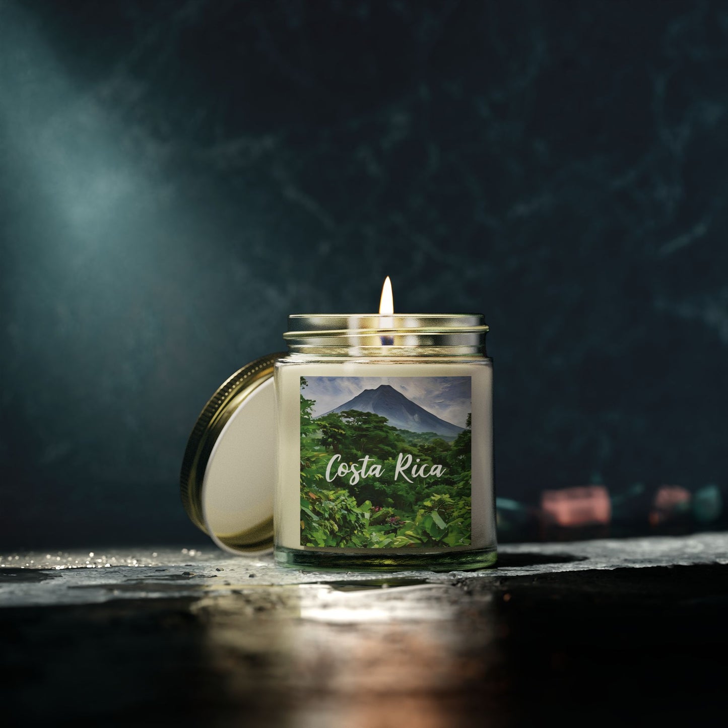 Costa Rica Scented Candles, Coconut Apricot Wax (4oz, 9oz)