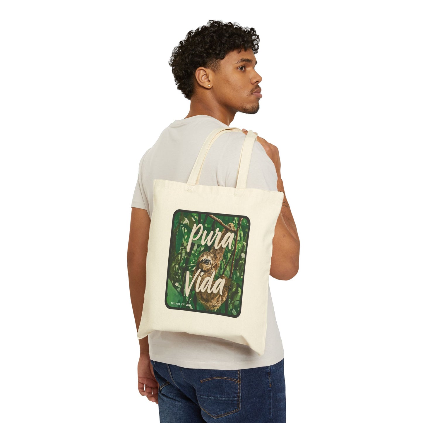 "Pura Vida" Cotton Canvas Tote Bag