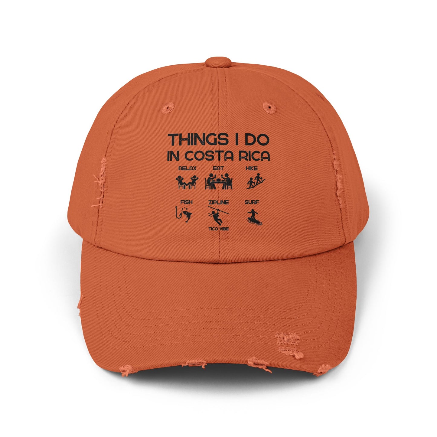"Things I Do In Costa Rica" Unisex Distressed Cap