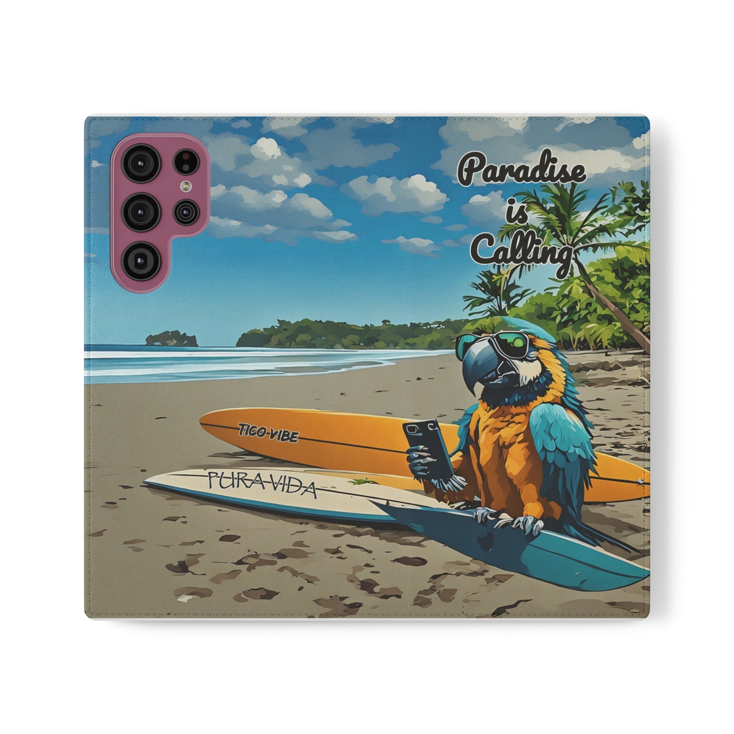 "Paradise is calling" Phone wallet Flip Case
