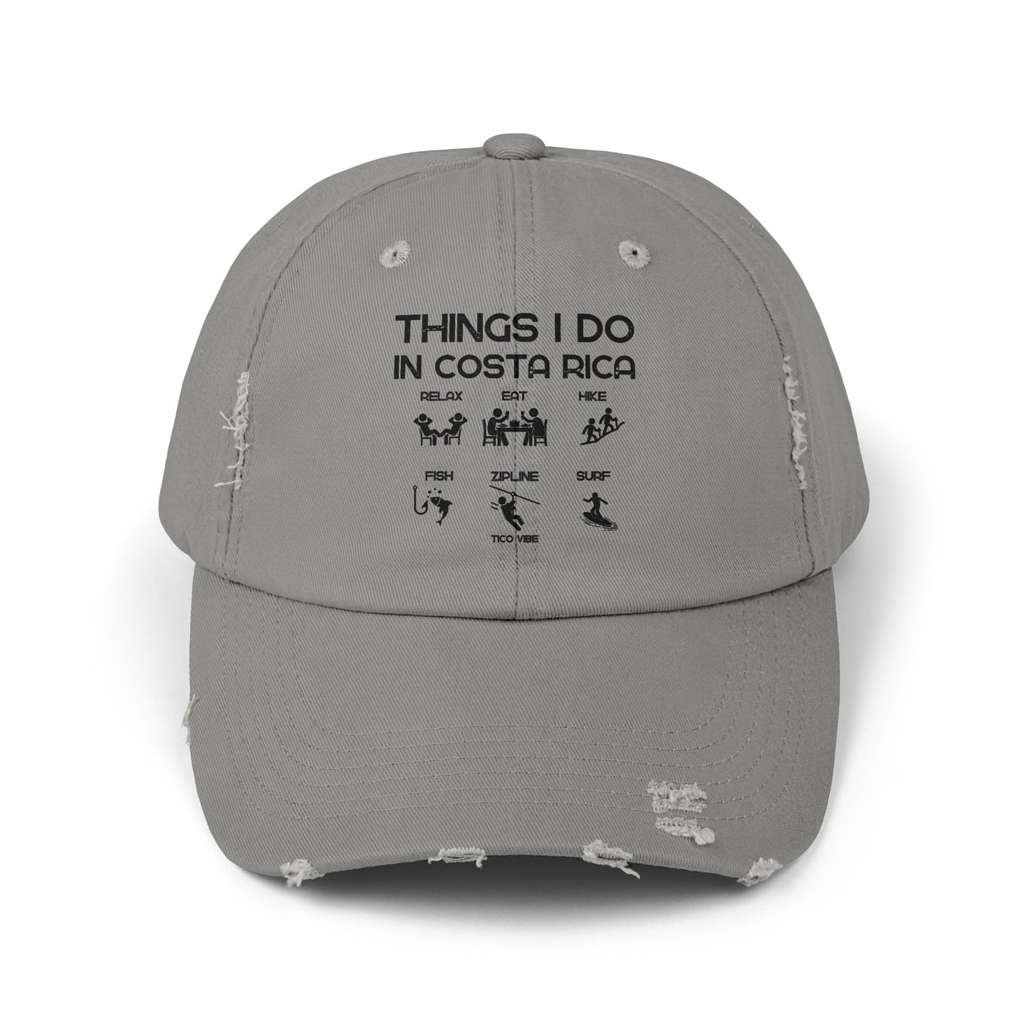 "Things I Do In Costa Rica" Unisex Distressed Cap