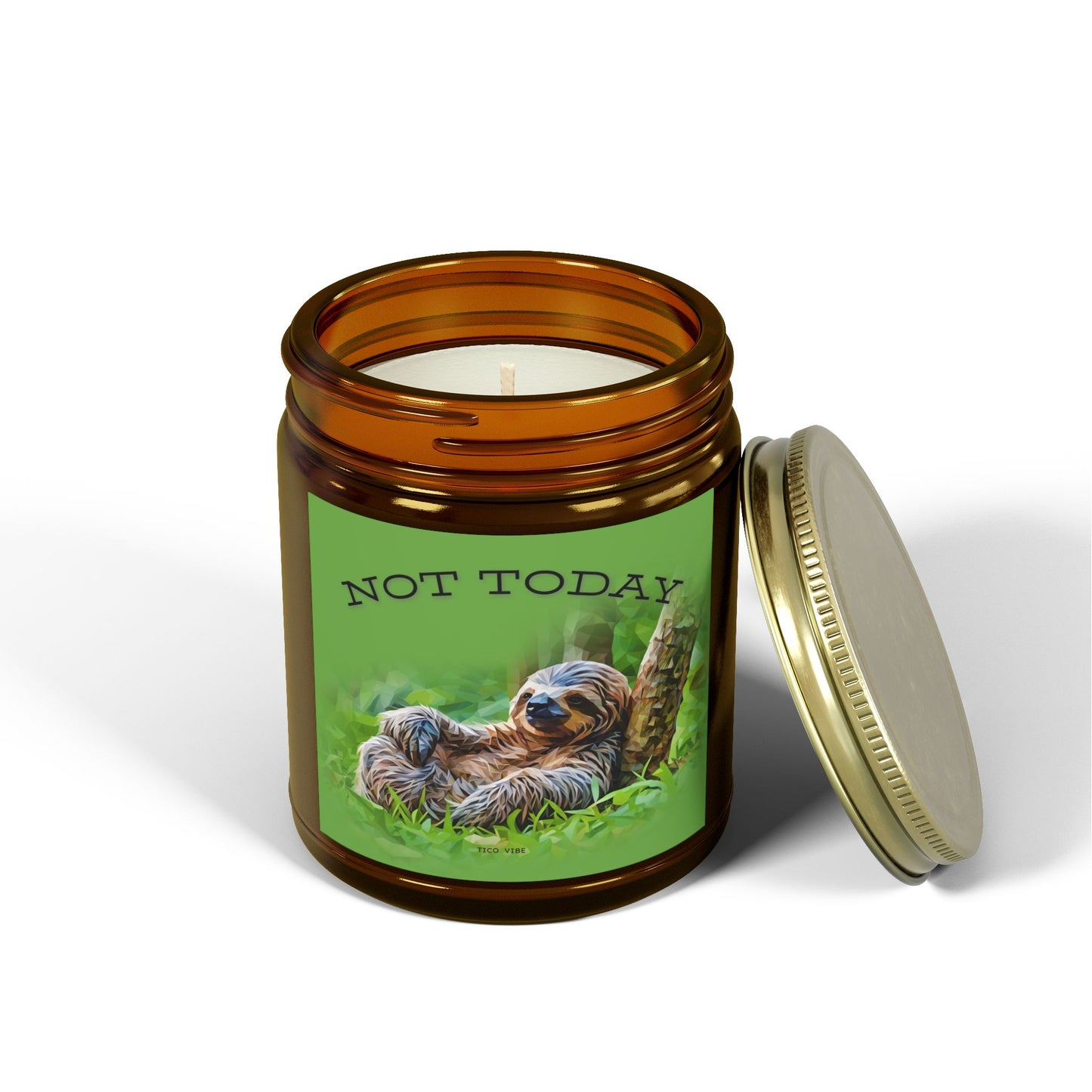 Not Today Relaxing Sloth Scented Candle | Coconut Apricot Wax | 4oz & 9oz