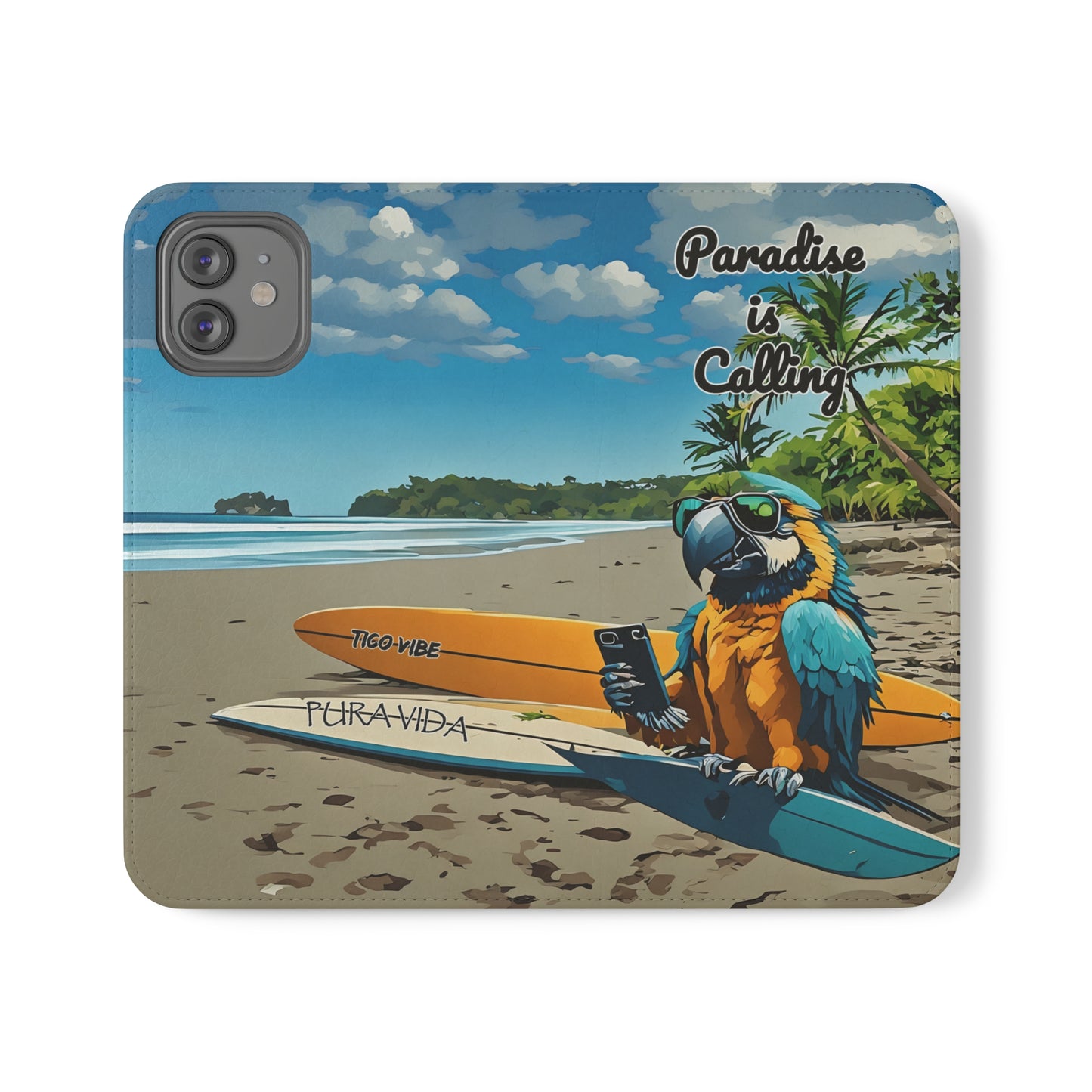 "Paradise is calling" Phone wallet Flip Case