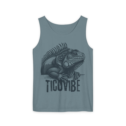 "Tico Vibe Iguana" Unisex Garment-Dyed Tank Top