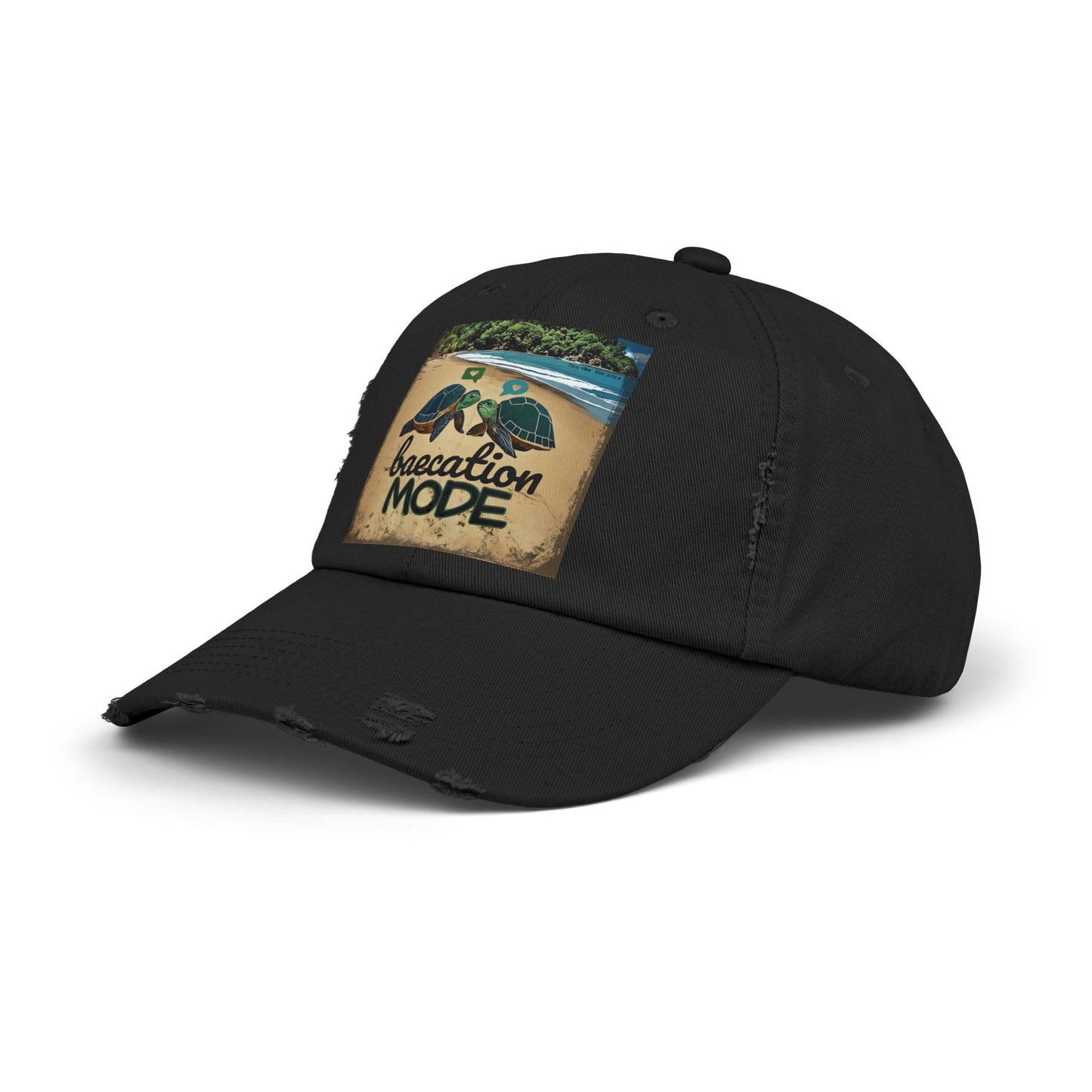 "Baecation Mode" Unisex Distressed Cap