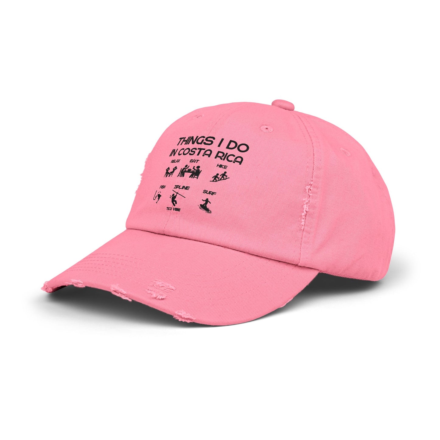 "Things I Do In Costa Rica" Unisex Distressed Cap