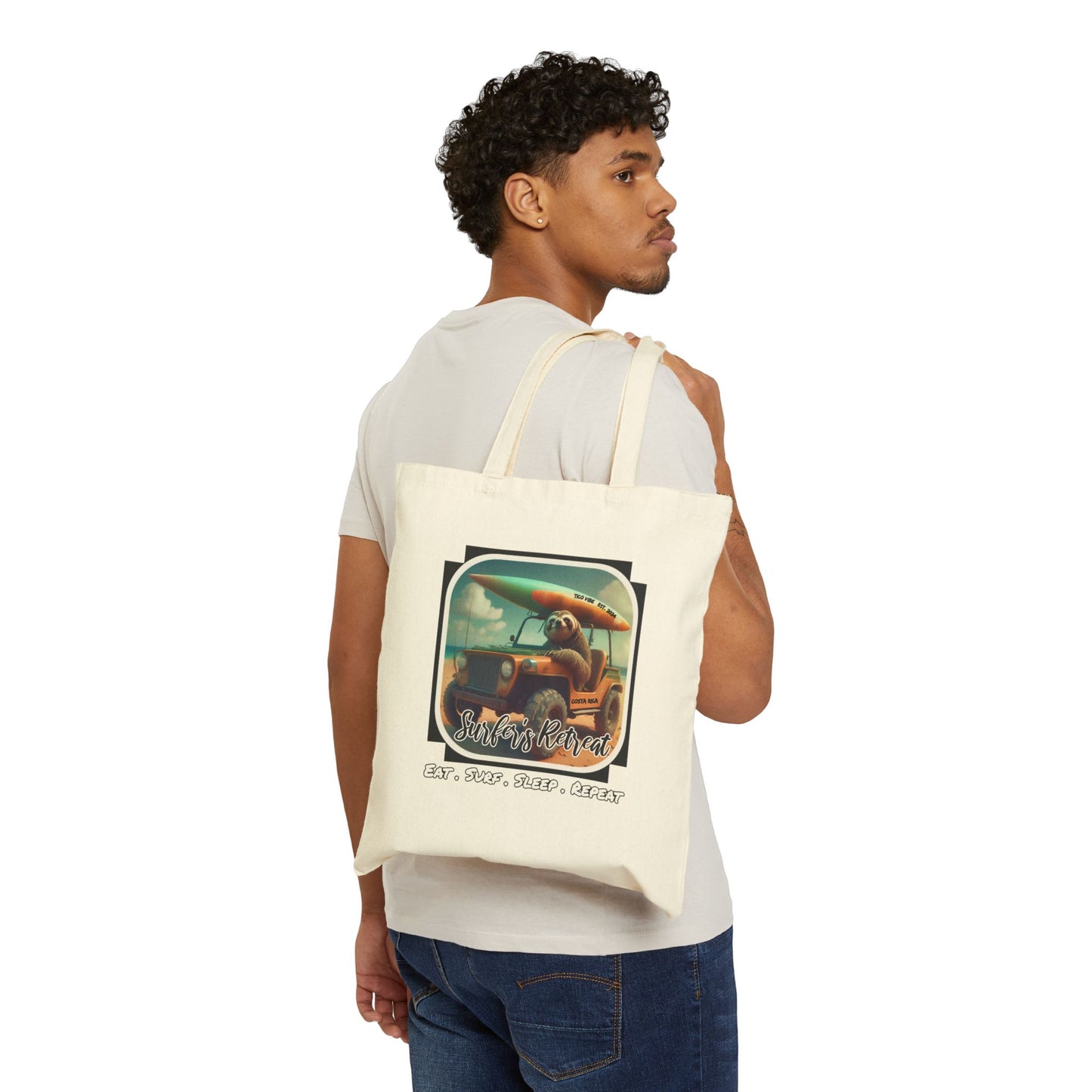 "Surfers Retreat" Cotton Canvas Tote Bag